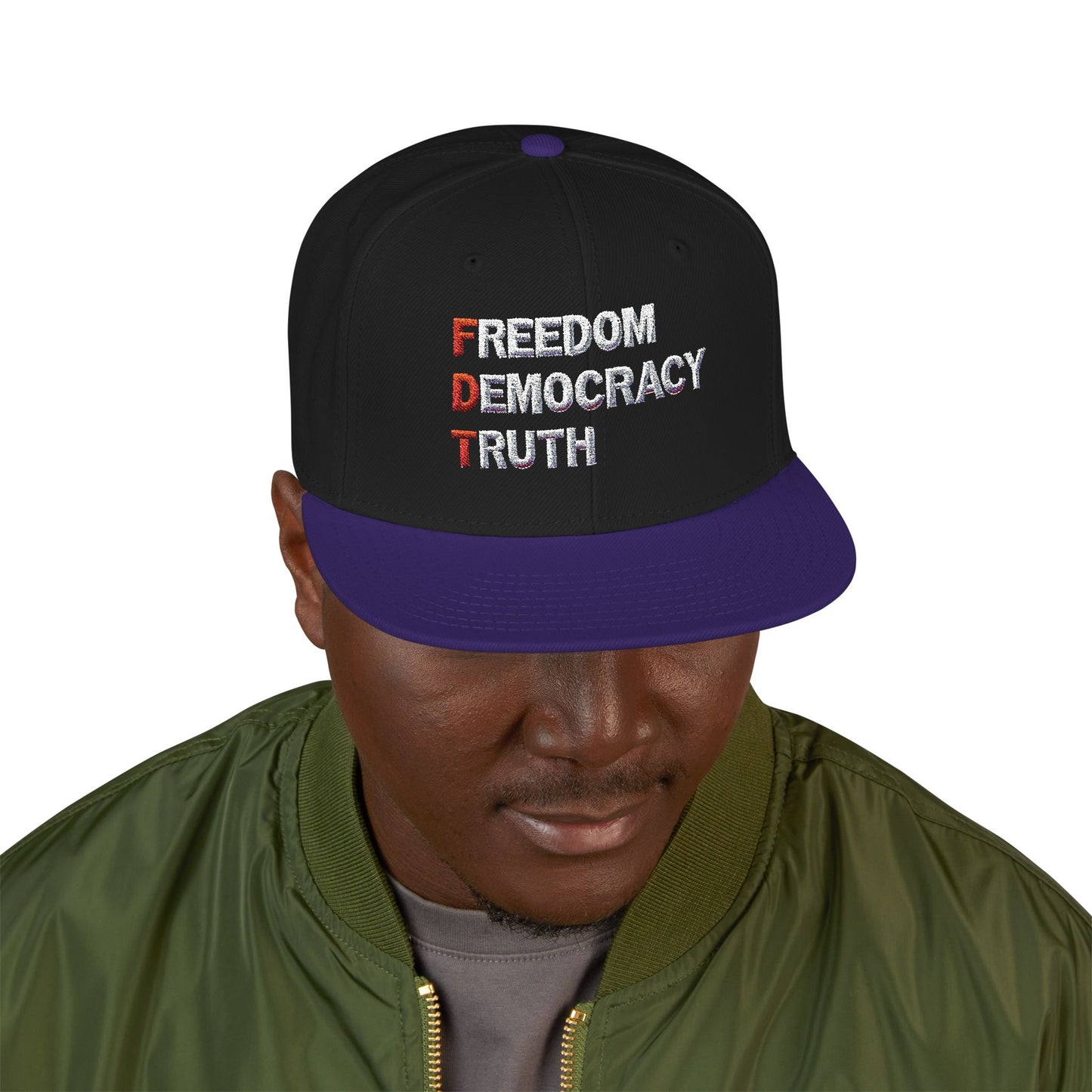 Freedom Democracy Truth Snapback Hat - Stylish Streetwear Cap for Casual Outfits, Perfect Gift for Sports Fans, Adjustable Fit