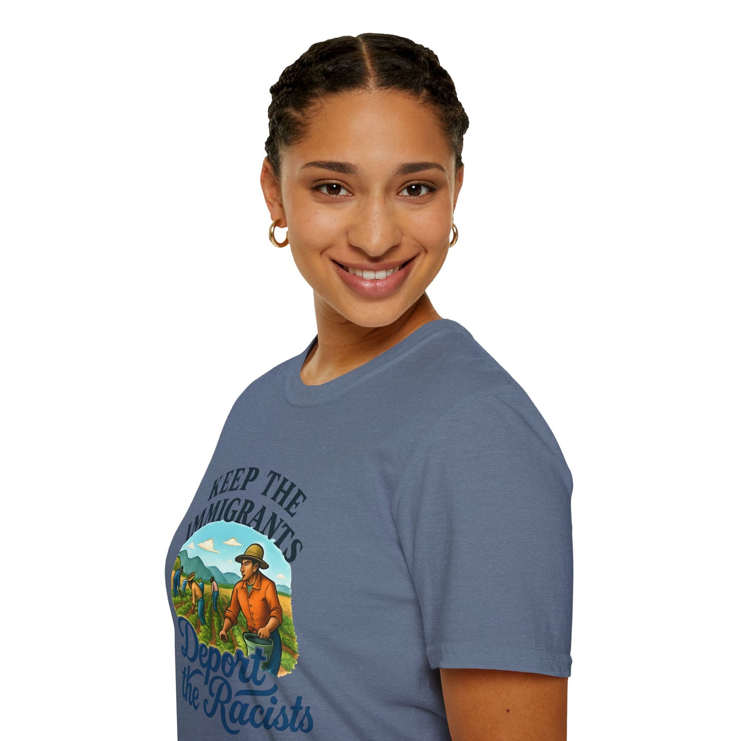 Keep the Immigrants, Deport the Racists -unisex anytime tee,  Casual Wear, Statement Piece, Gift for, Stand with immigrants, anti racists tee