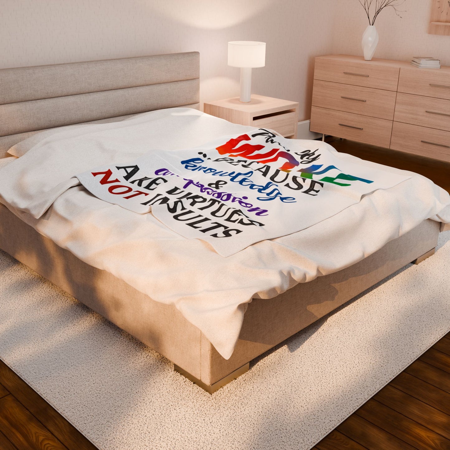 Woke Verse Plush Blanket, Cozy Gift for Activists, Soft Home Decor, Thoughtful Present, Inspirational Throw