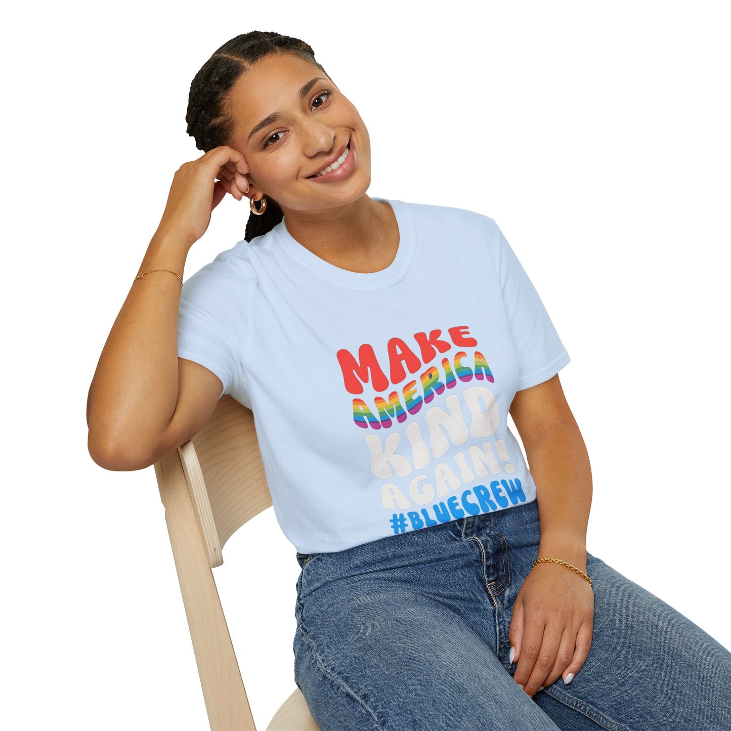 Make America Kind Again #BlueCrew T-Shirt,  Unisex #BlueCrew Tee, #BlueCrew Gear, Anti MAGA Tee, Anti Fascist Tee
