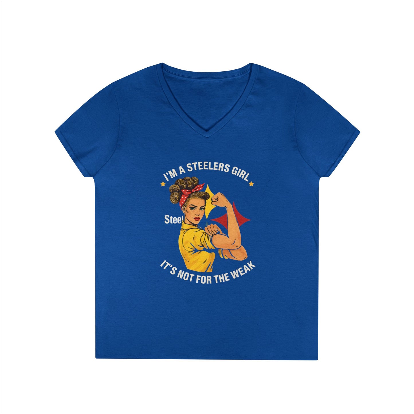Steelers Girl V-Neck T-Shirt | Empowering Sports Apparel, Perfect for Game Day, Ladies' Casual Wear, Unique Gift Idea