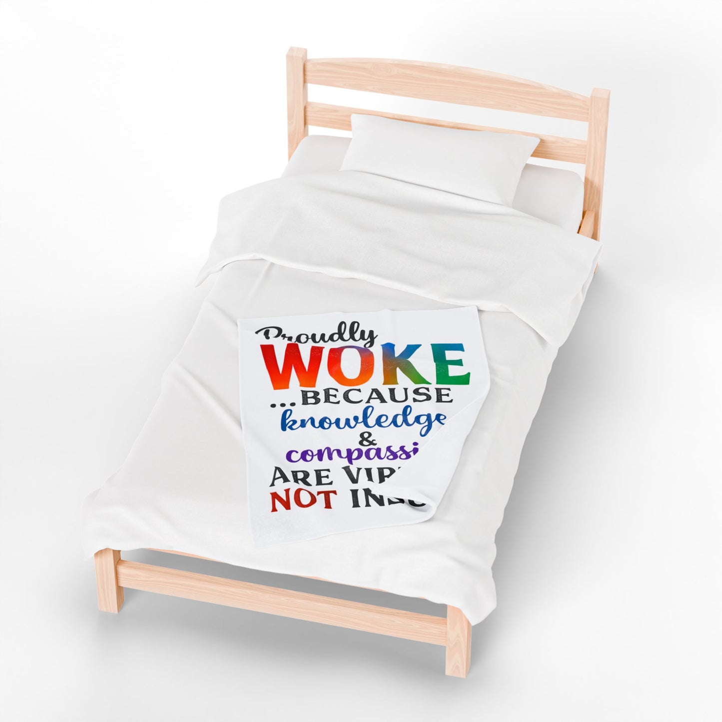 Woke Verse Plush Blanket, Cozy Gift for Activists, Soft Home Decor, Thoughtful Present, Inspirational Throw