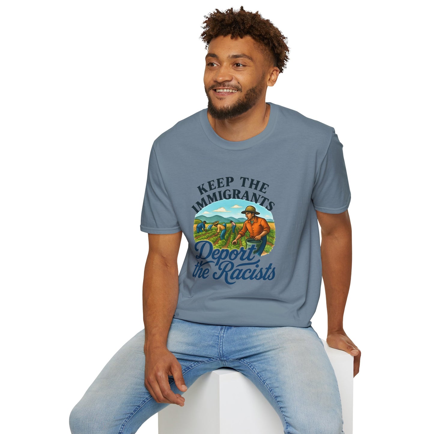 Keep the Immigrants, Deport the Racists -unisex anytime tee,  Casual Wear, Statement Piece, Gift for, Stand with immigrants, anti racists tee