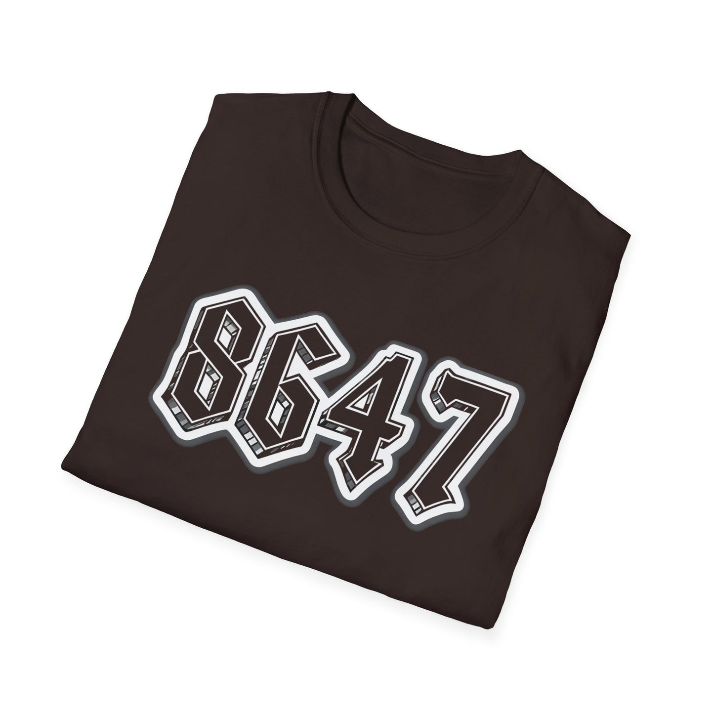 8647 front and back Softstyle T-Shirt with Quirky Slogan, Great for Casual Wear, Gift for Friends, Unique Birthday Present, Everyday Humor