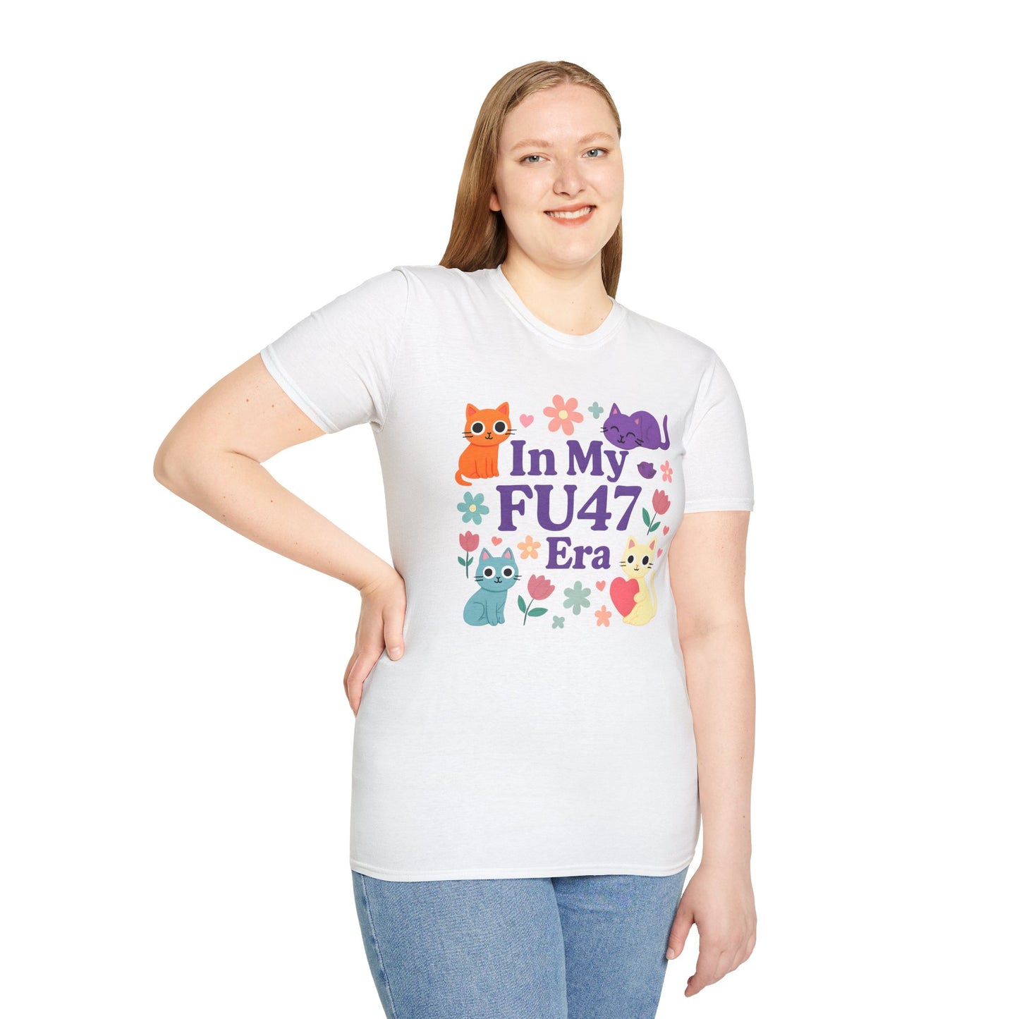 In My FU47 Era Unisex Tee, Cat Lover Gift, Comfortable Casual Wear, Funny Pet Humor, Perfect for Birthdays