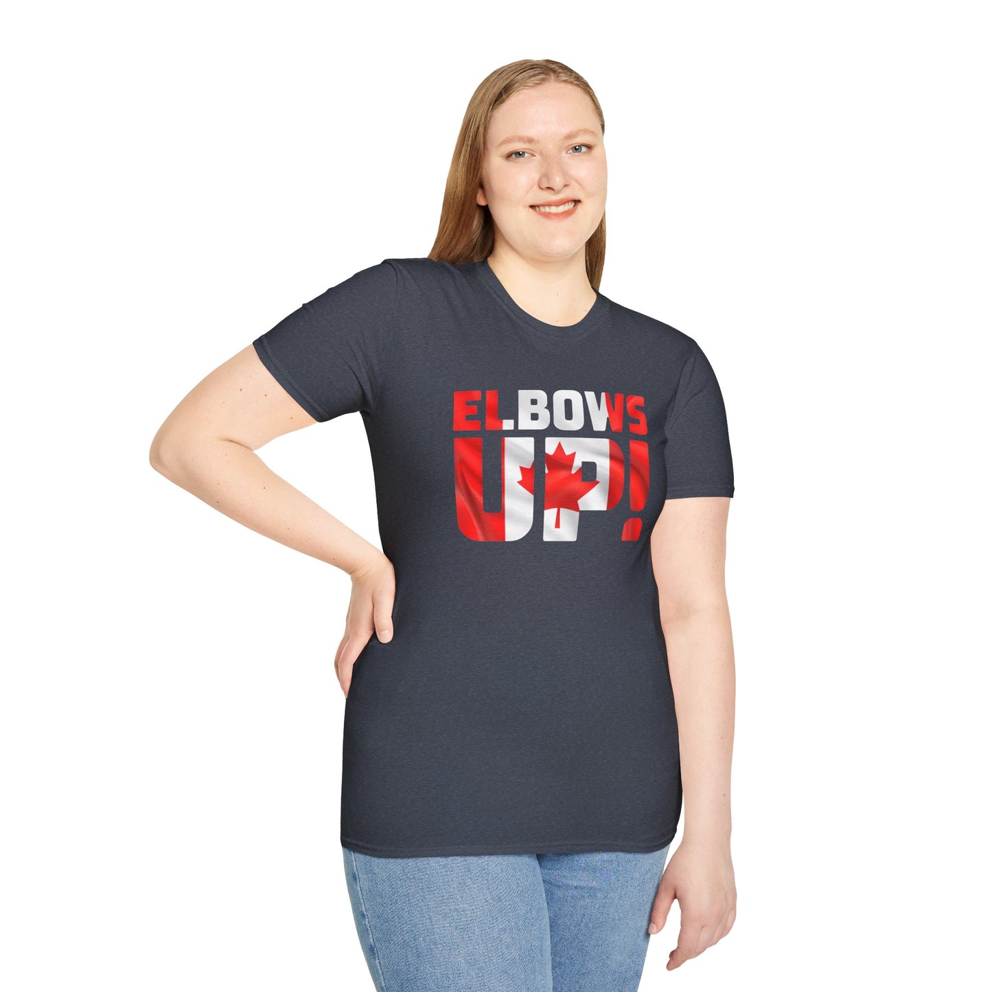 Canadian Pride Elbows Up T-Shirt, Unisex Tee, Fun Canada Day Apparel, Gift for Canada Lovers, Comfortable Travel Shirt