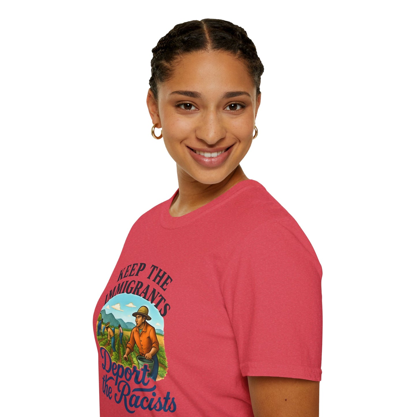 Keep the Immigrants, Deport the Racists -unisex anytime tee,  Casual Wear, Statement Piece, Gift for, Stand with immigrants, anti racists tee