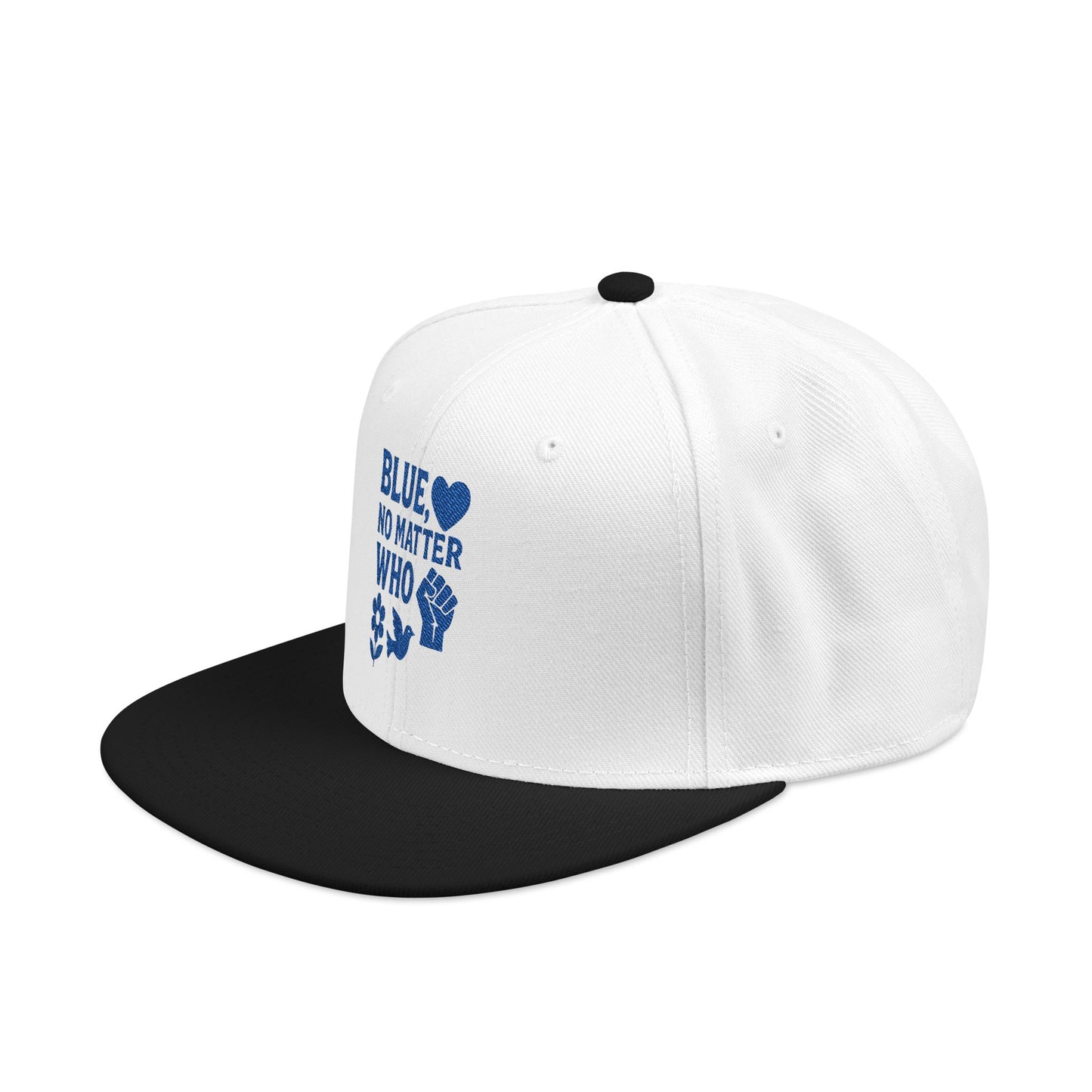 Blue, No Matter Who Cool Embroidered Snapback Hat for Trendsetters, Adjustable Cap, Gifts for Him, Streetwear Fashion, Summer Accessory, Casual Wear