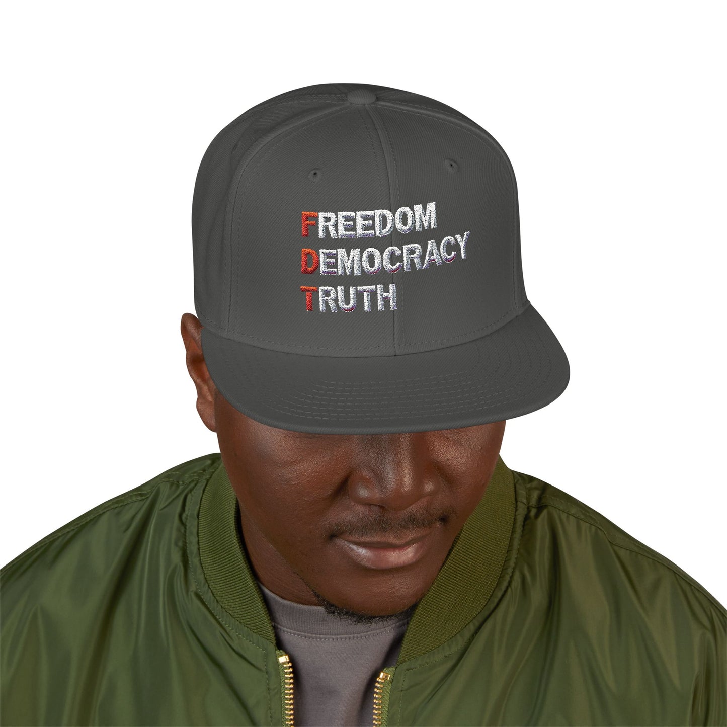Freedom Democracy Truth Snapback Hat - Stylish Streetwear Cap for Casual Outfits, Perfect Gift for Sports Fans, Adjustable Fit
