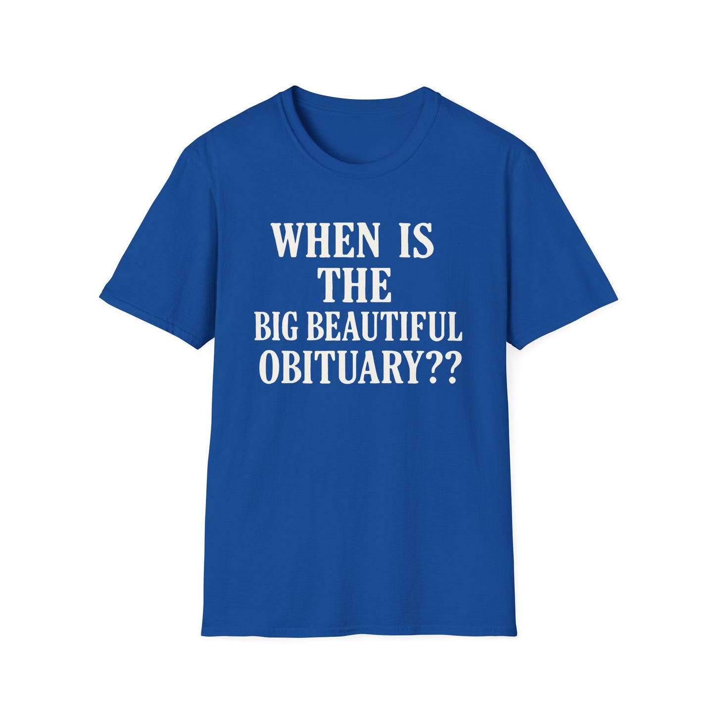 FDT Obituary unisex tee , Softstyle T-Shirt, Funny Obituary Shirt, Unisex Casual Wear, Gift for Friends, Funeral Humor Apparel