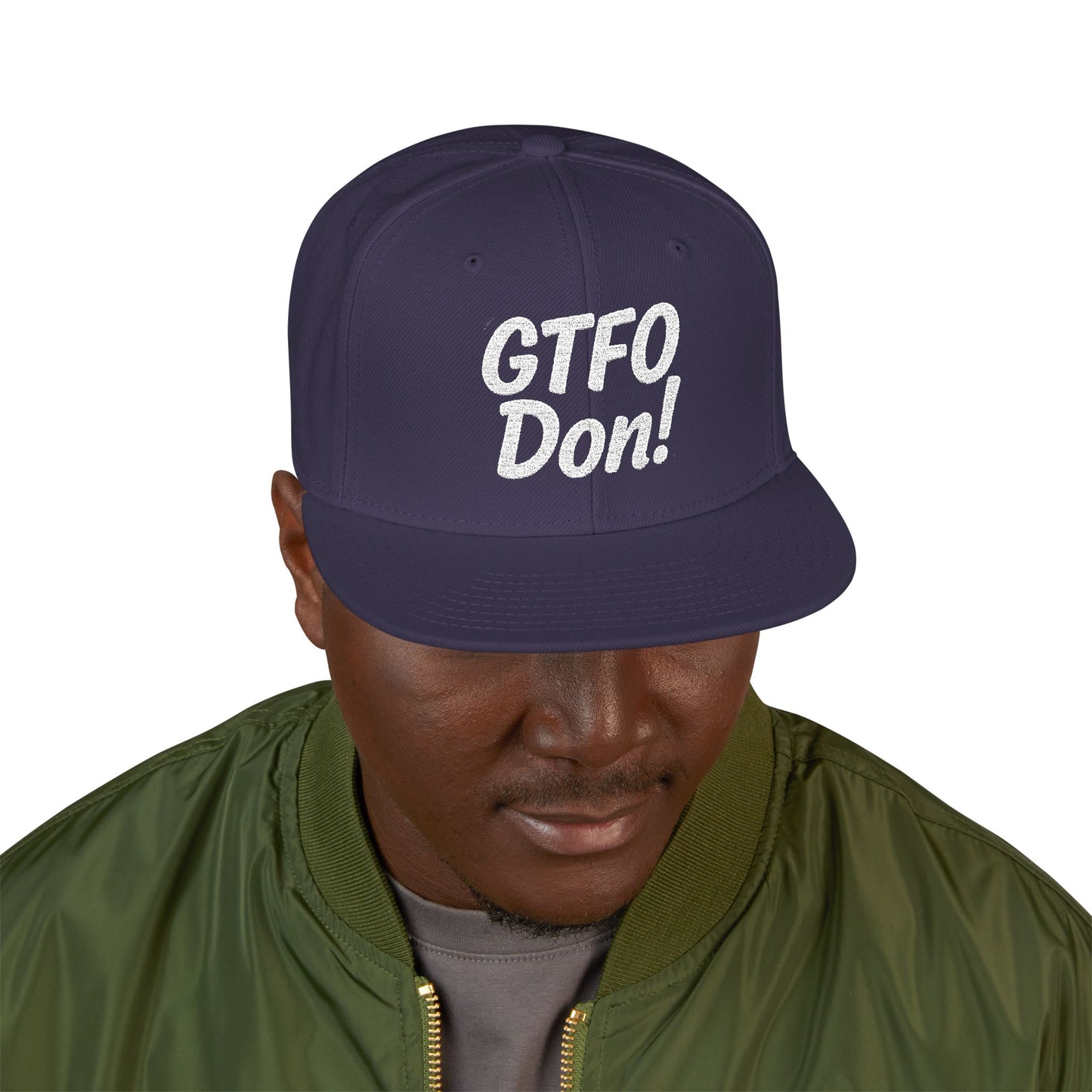 GTFO Don! Snapback Cap - Funny Embroidered Hat, Casual Streetwear, Gift for Friends, Party Accessory, Unisex Style