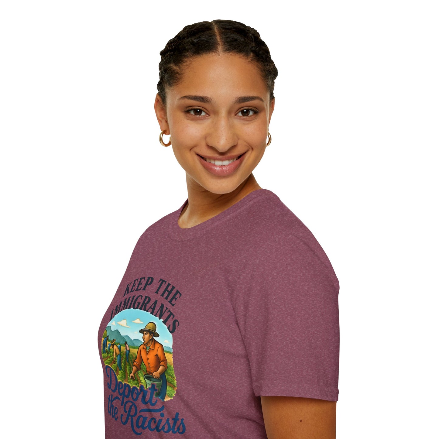 Keep the Immigrants, Deport the Racists -unisex anytime tee,  Casual Wear, Statement Piece, Gift for, Stand with immigrants, anti racists tee