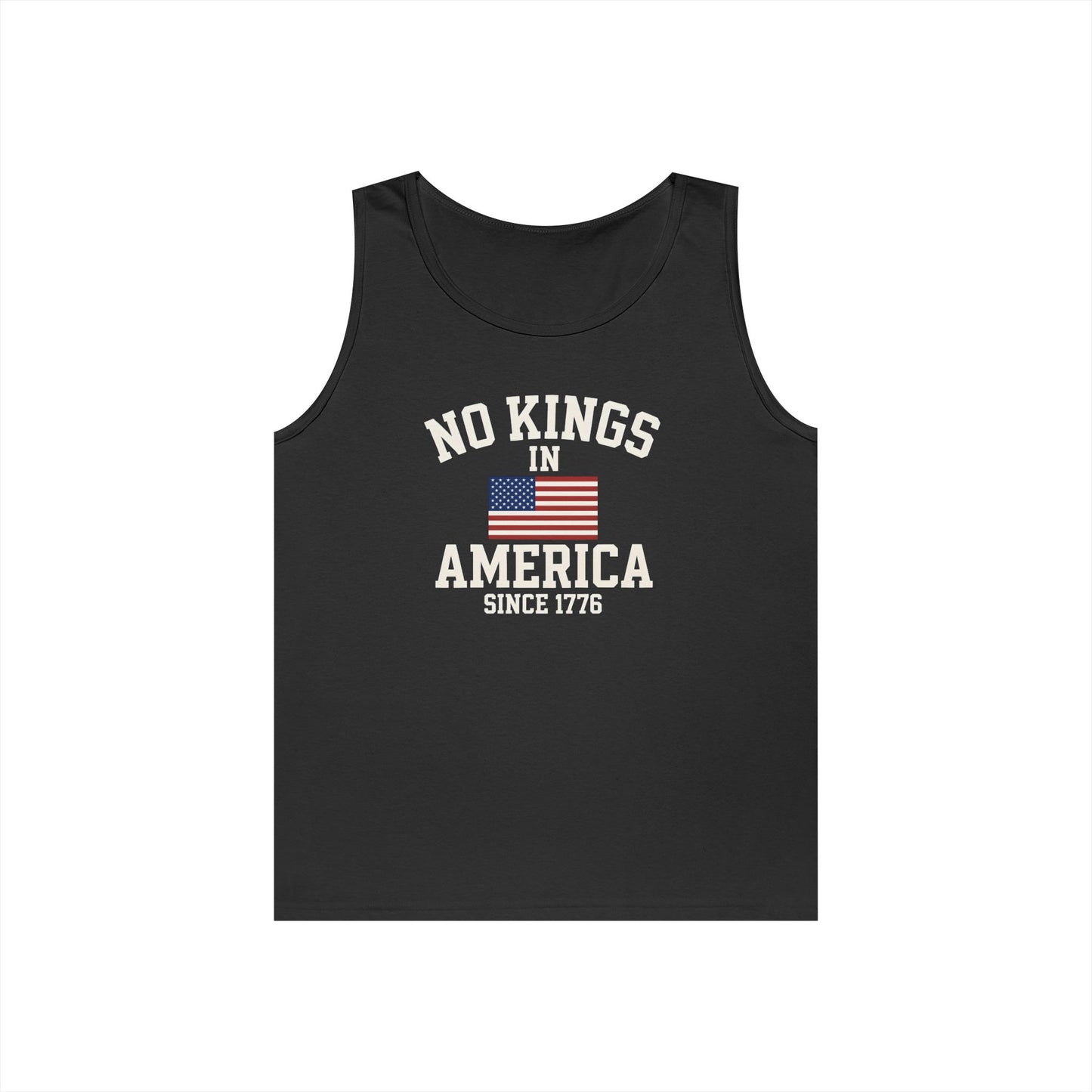 Unisex Heavy Cotton Tank Top - 'No Kings In America' Patriotic Tee, Independence Day Gift, Summer Wear, Casual Top, Freedom Statement Shirt