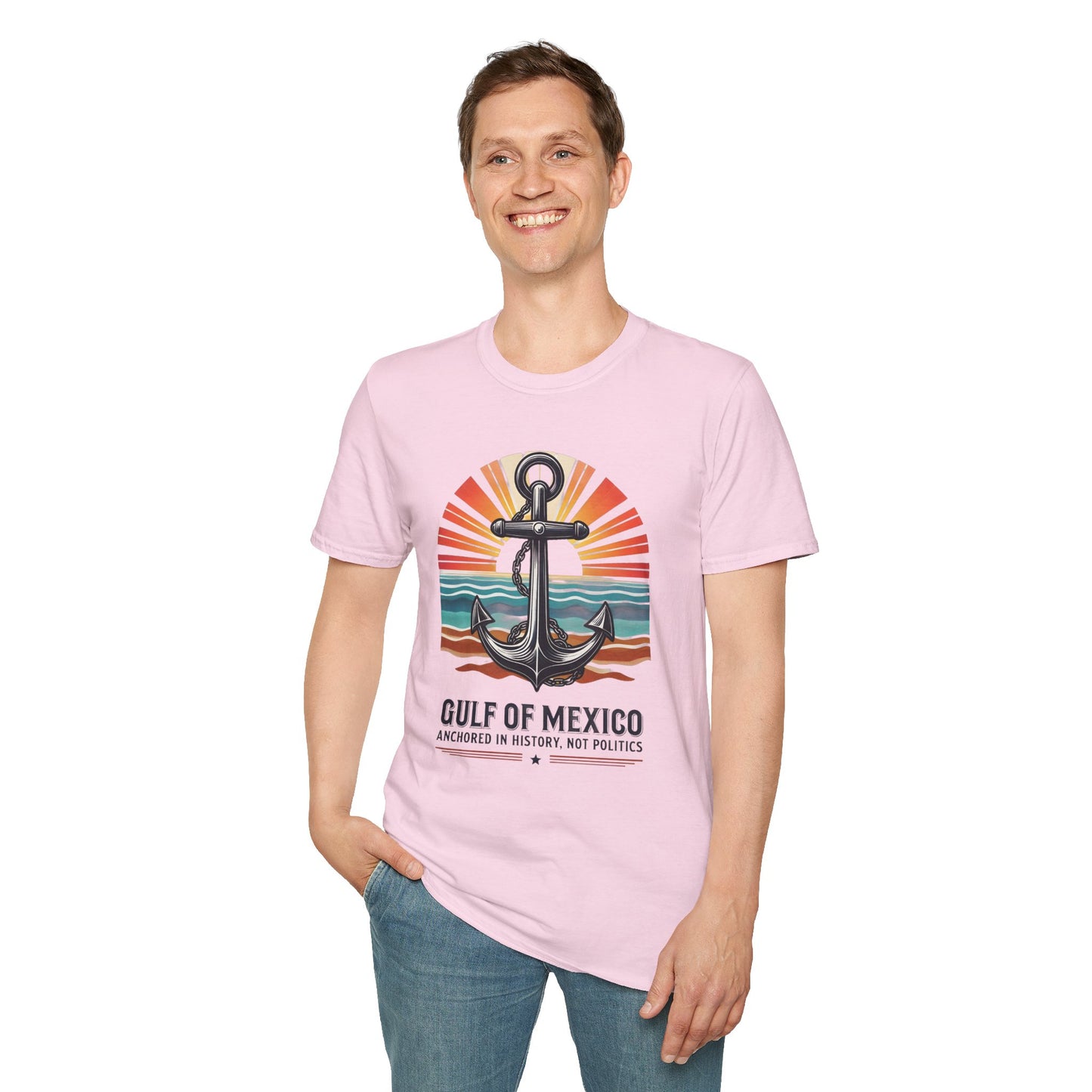 Gulf of Mexico, Anchored in History, Not Politics T-Shirt, Political Statement Tee, Anti Fascism Tee, AntiTrump Tee
