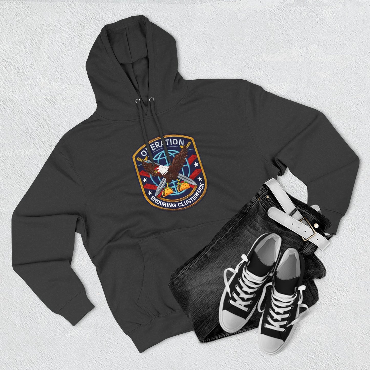 Operation Enduring Clusterfuck Fleece Hoodie, Funny Political Fleece Hoodie, Trendy and Cozy Sweatshirt