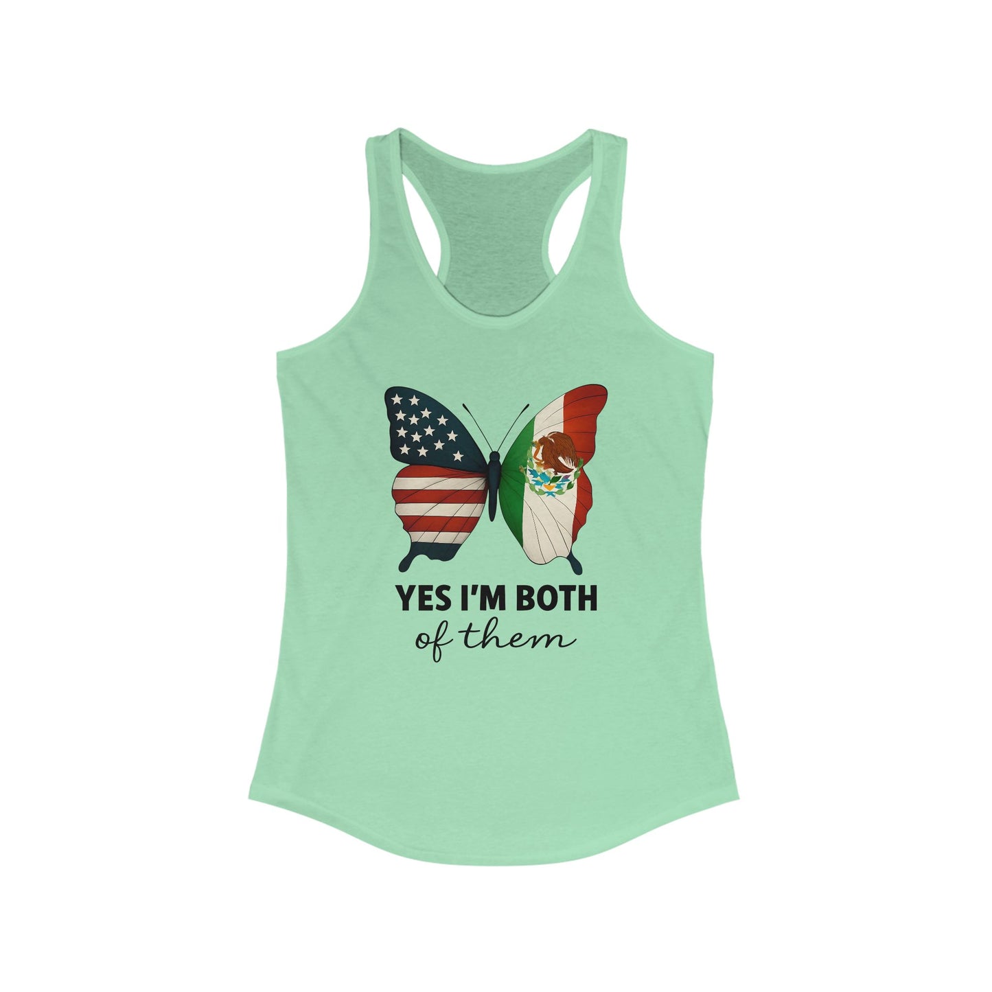 USA and Mexico Racerback Tank Top, Women's Summer Shirt, Yes I'm Both Of Them Tee, Inclusive Apparel, Multicultural Gift