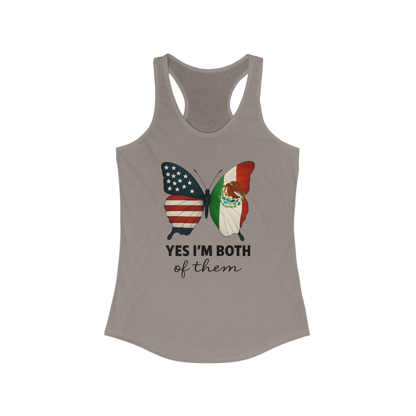 USA and Mexico Racerback Tank Top, Women's Summer Shirt, Yes I'm Both Of Them Tee, Inclusive Apparel, Multicultural Gift