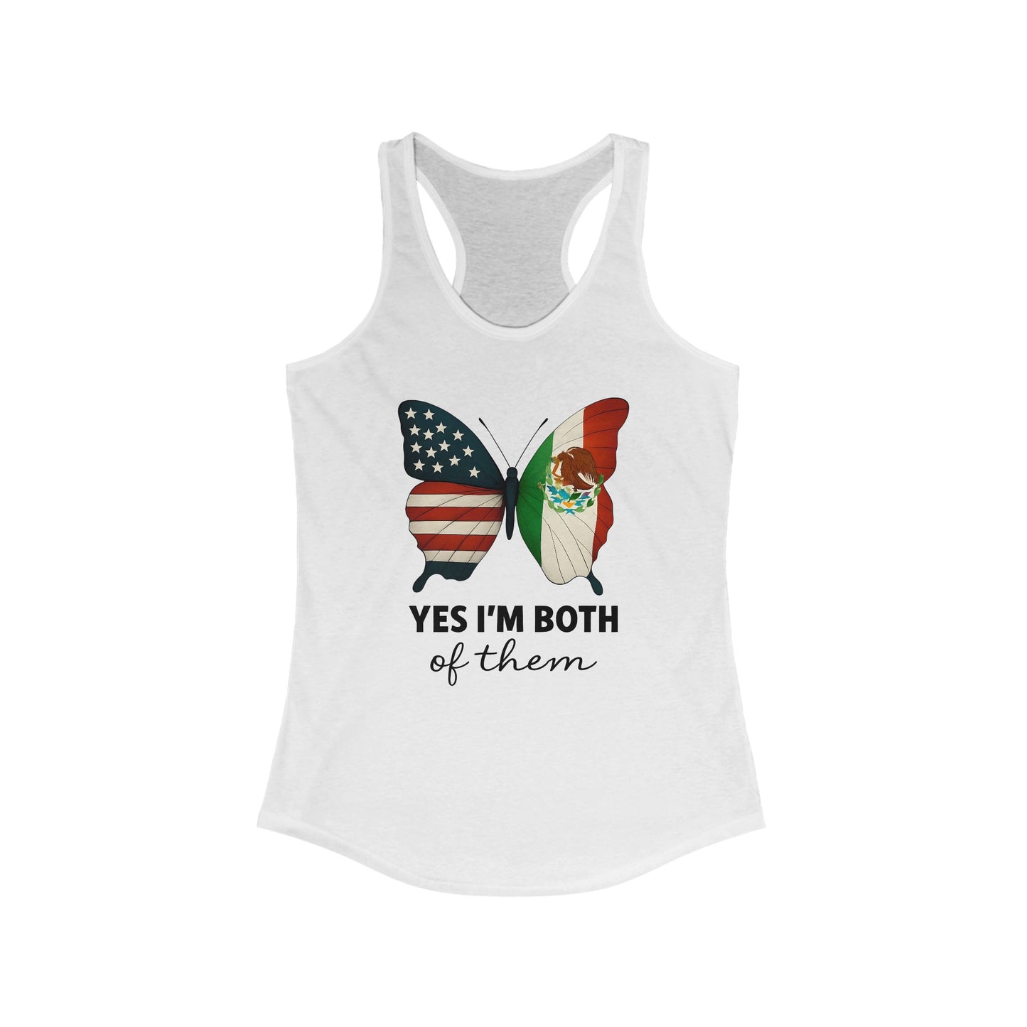 USA and Mexico Racerback Tank Top, Women's Summer Shirt, Yes I'm Both Of Them Tee, Inclusive Apparel, Multicultural Gift