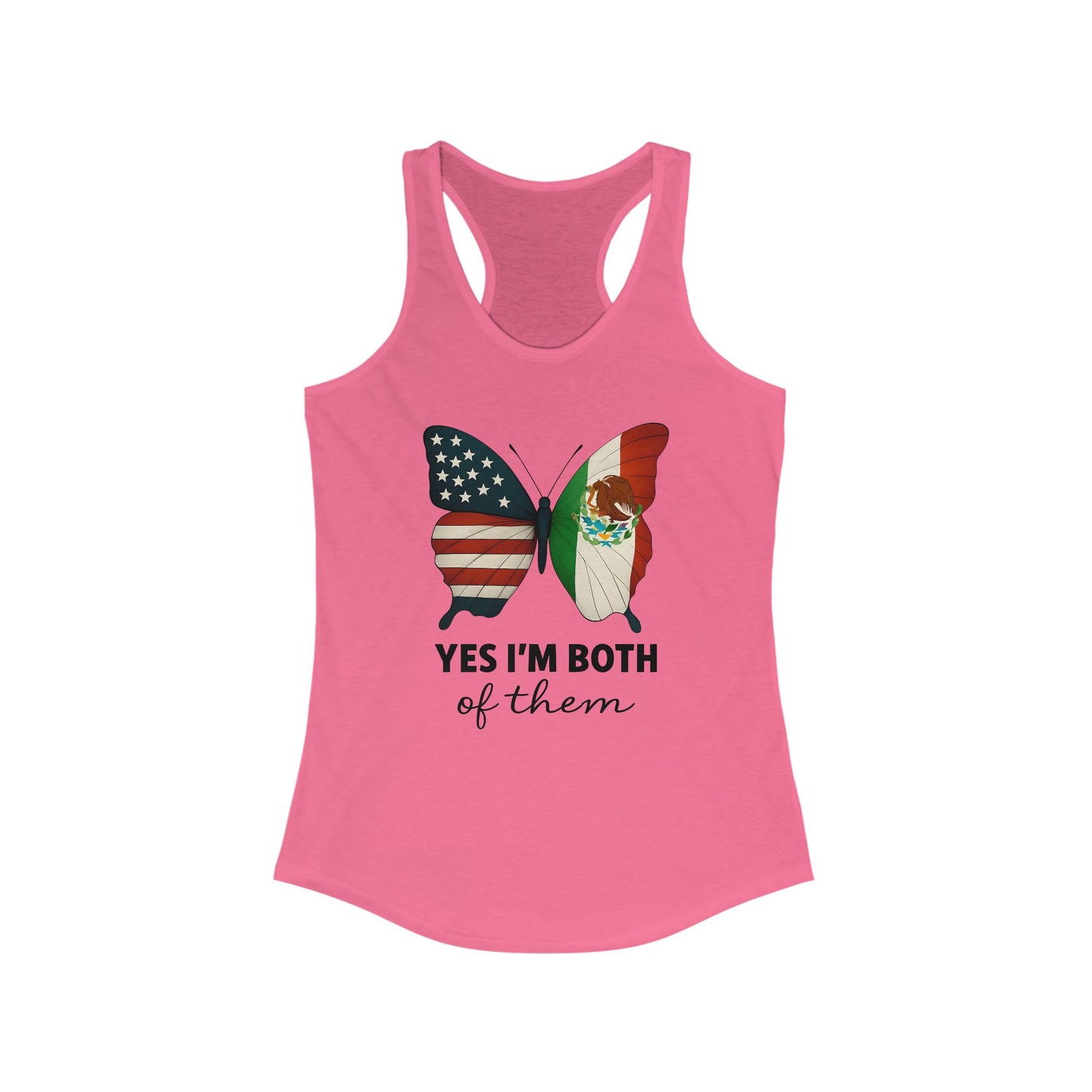 USA and Mexico Racerback Tank Top, Women's Summer Shirt, Yes I'm Both Of Them Tee, Inclusive Apparel, Multicultural Gift