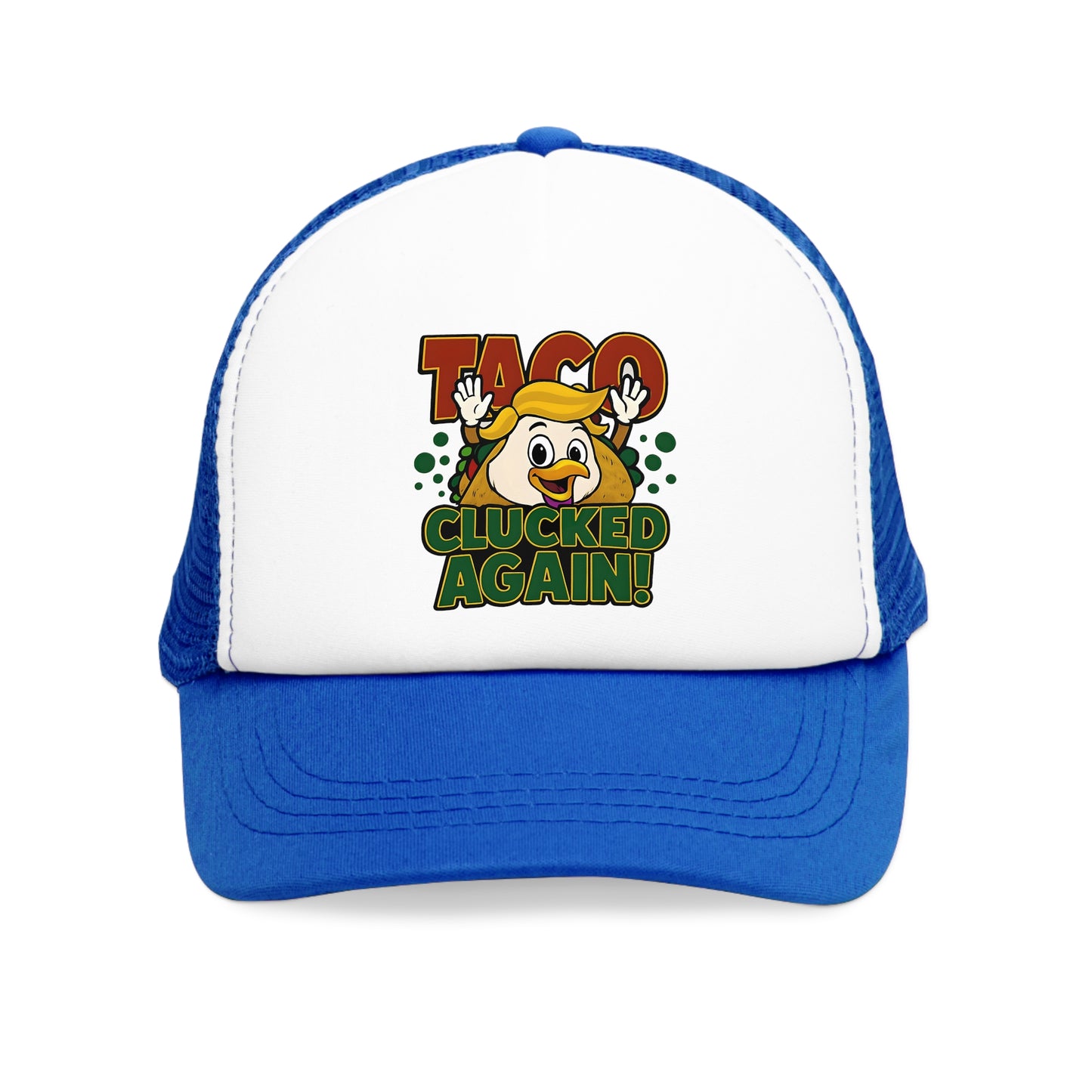 Funny Taco Mesh Cap - Taco Lovers Trucker Hat, Gift for Foodies, Quirky Fashion Accessory, BBQ, Party, Culinary Fun, Clucked Again!