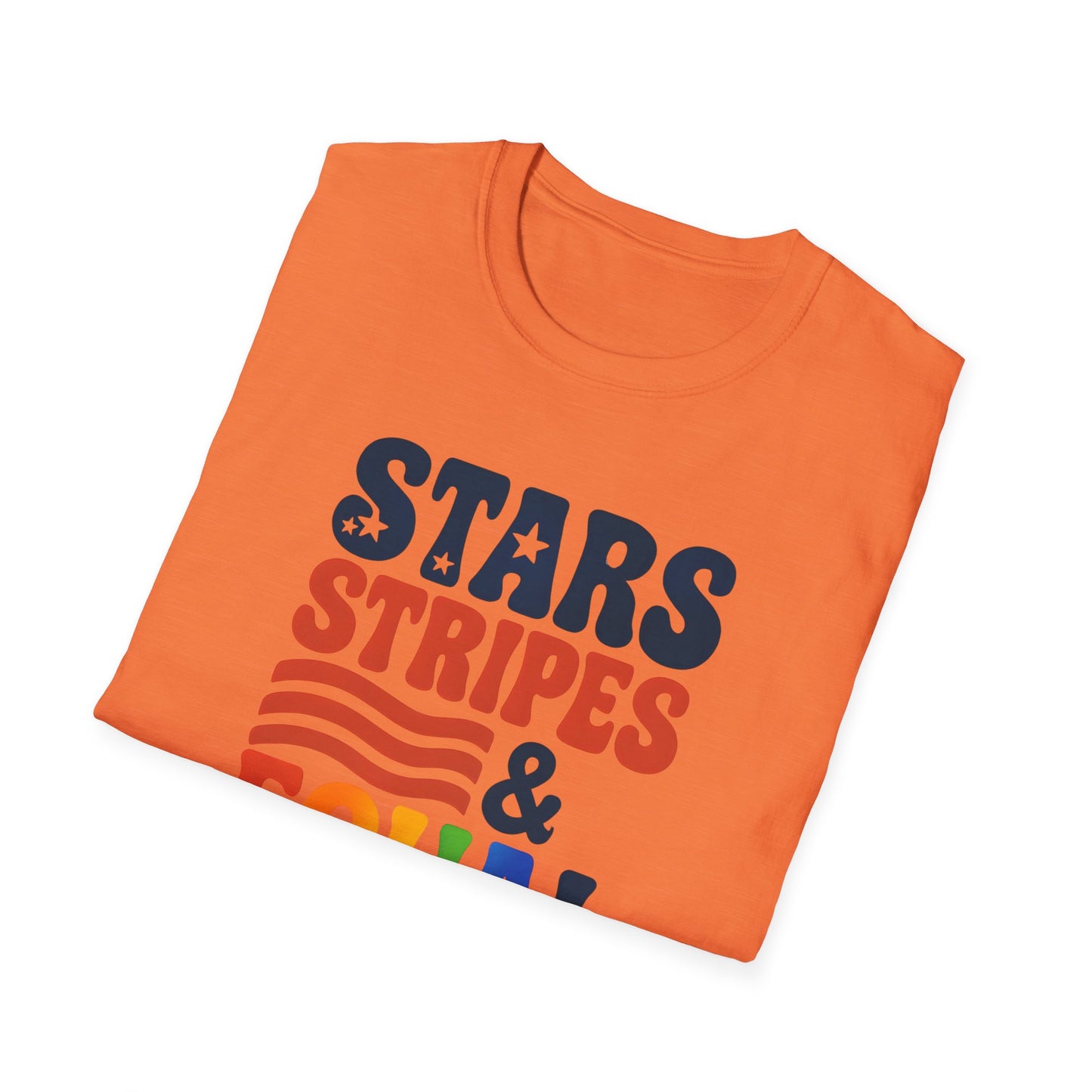 Stars Stripes and Equal Rights unisex tee, Casual protest Gift, LGBTQ tee, Unisex Softstyle Shirt,  Family Wear, gay rights