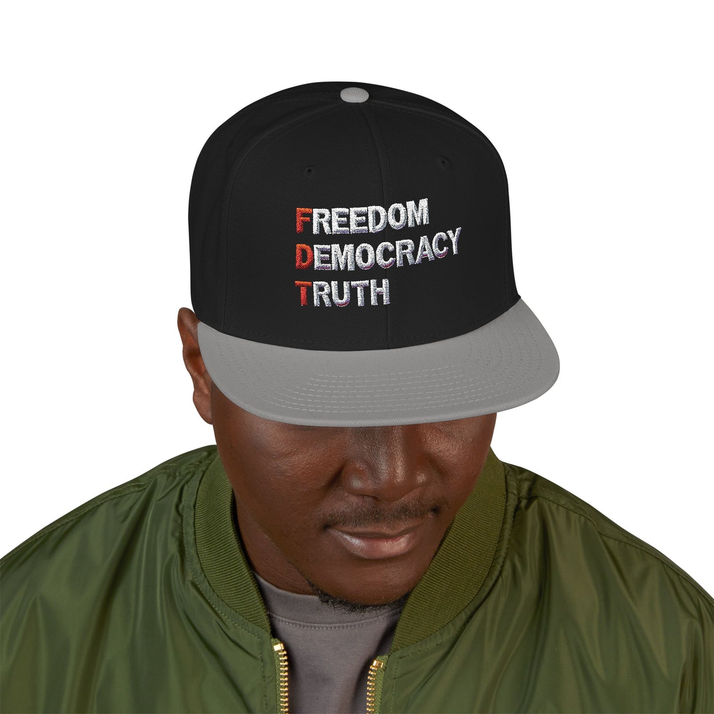 Freedom Democracy Truth Snapback Hat - Stylish Streetwear Cap for Casual Outfits, Perfect Gift for Sports Fans, Adjustable Fit