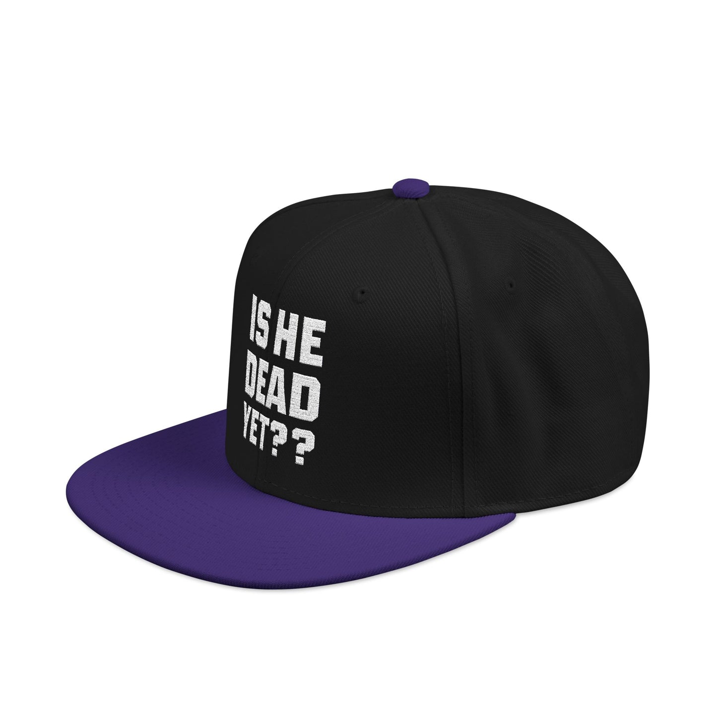 Is He Dead Yet?? Snapback Hat, Humorous Embroidered Cap, Casual Headwear for Friends, Party Accessory, Gift for Gamers