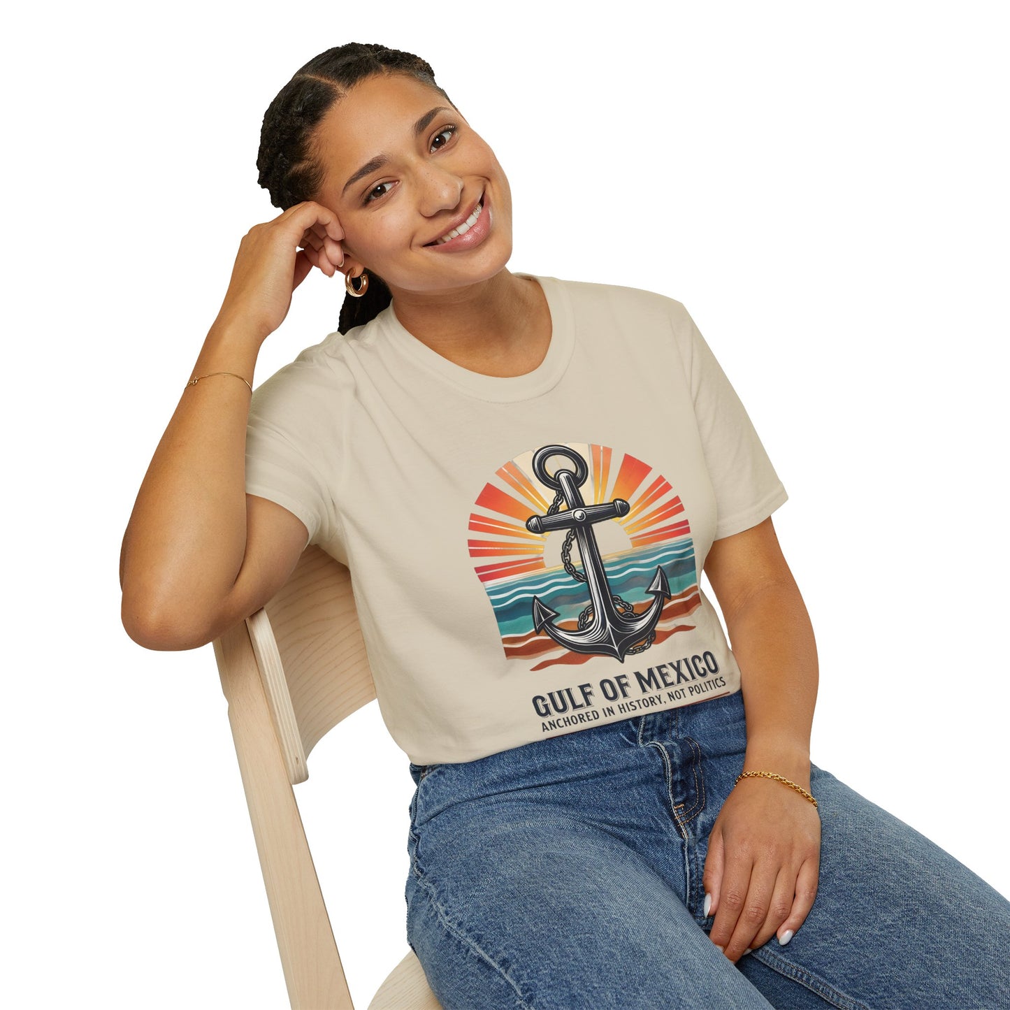 Gulf of Mexico, Anchored in History, Not Politics T-Shirt, Political Statement Tee, Anti Fascism Tee, AntiTrump Tee