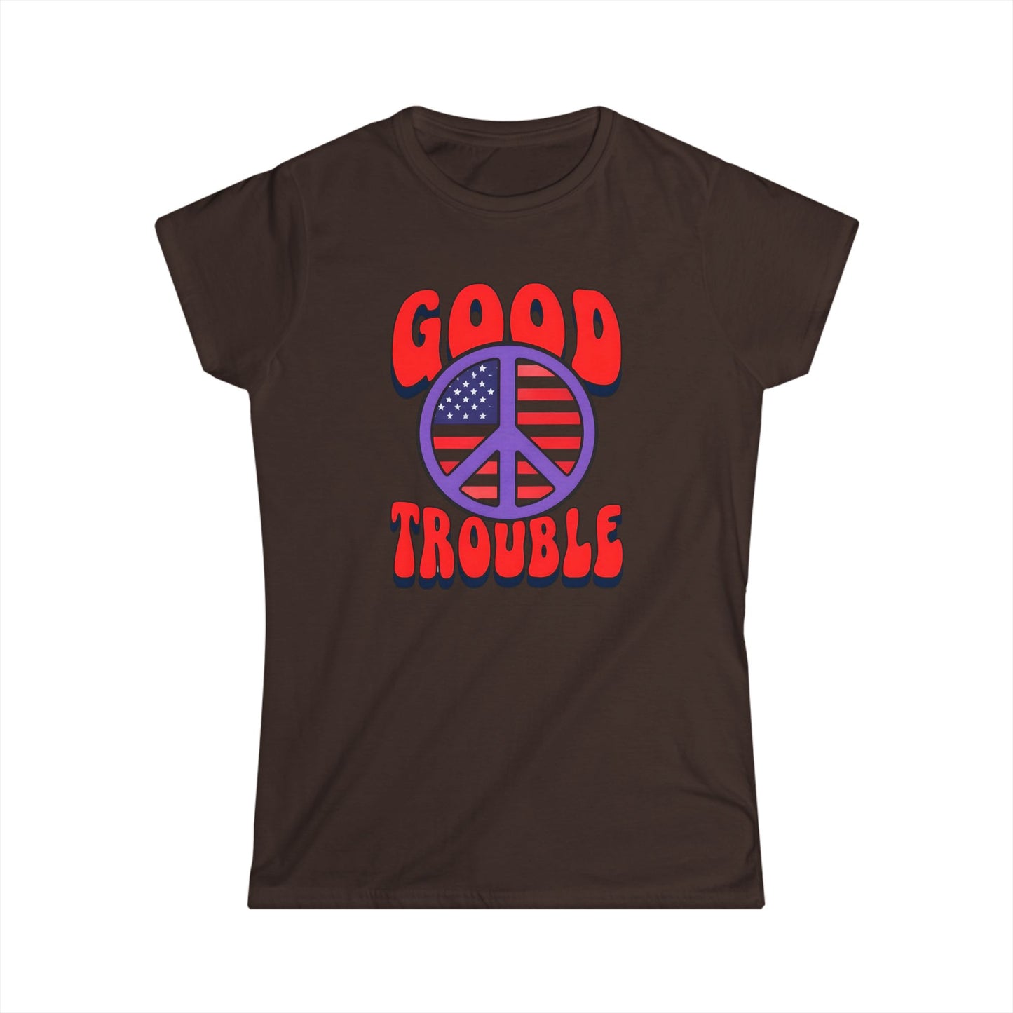 Women's Ladies Fit Tee - 'Good Trouble' Vintage Style, Casual Wear, Freedom Fashion, Political Statement Shirt, Peace Vibe Apparel