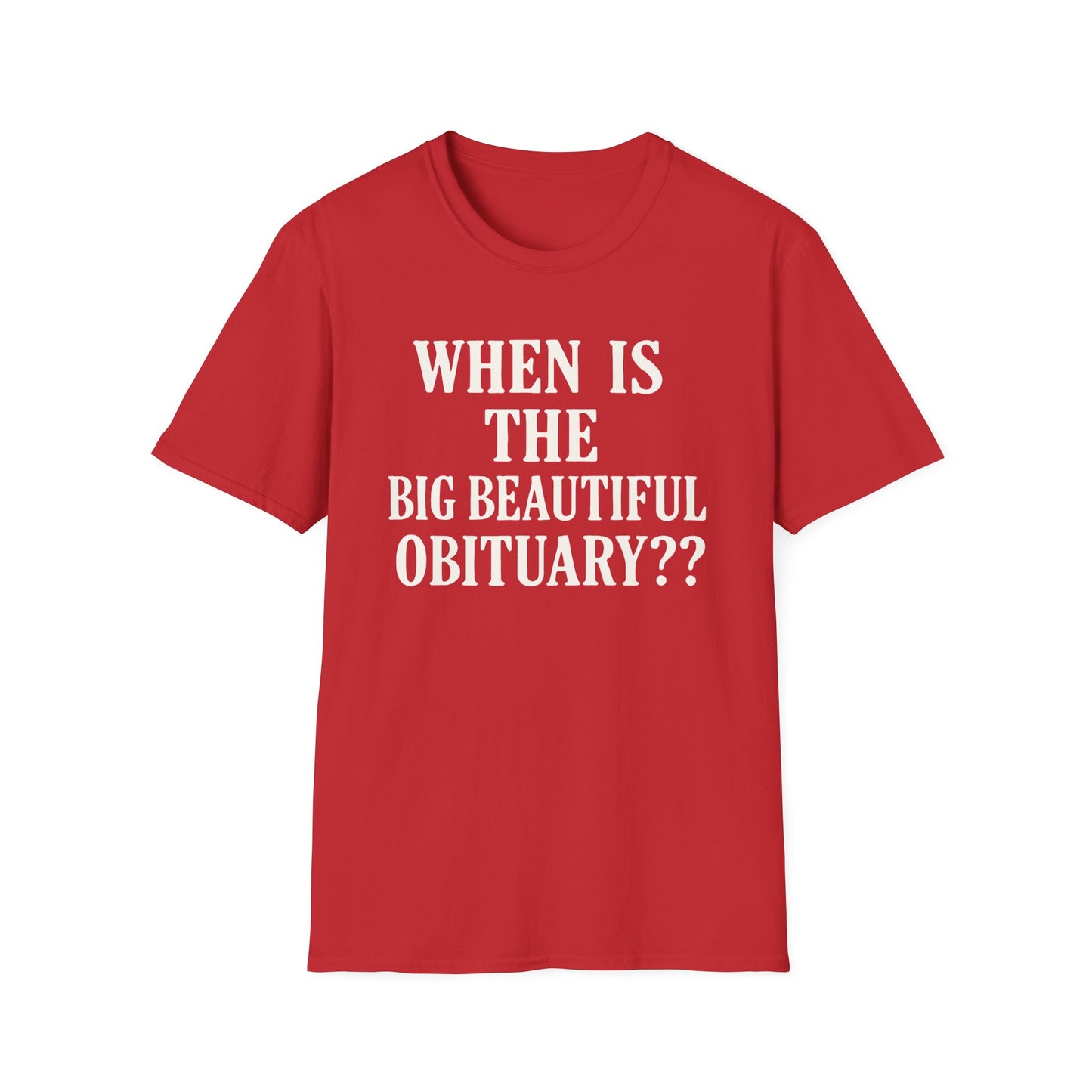 FDT Obituary unisex tee , Softstyle T-Shirt, Funny Obituary Shirt, Unisex Casual Wear, Gift for Friends, Funeral Humor Apparel