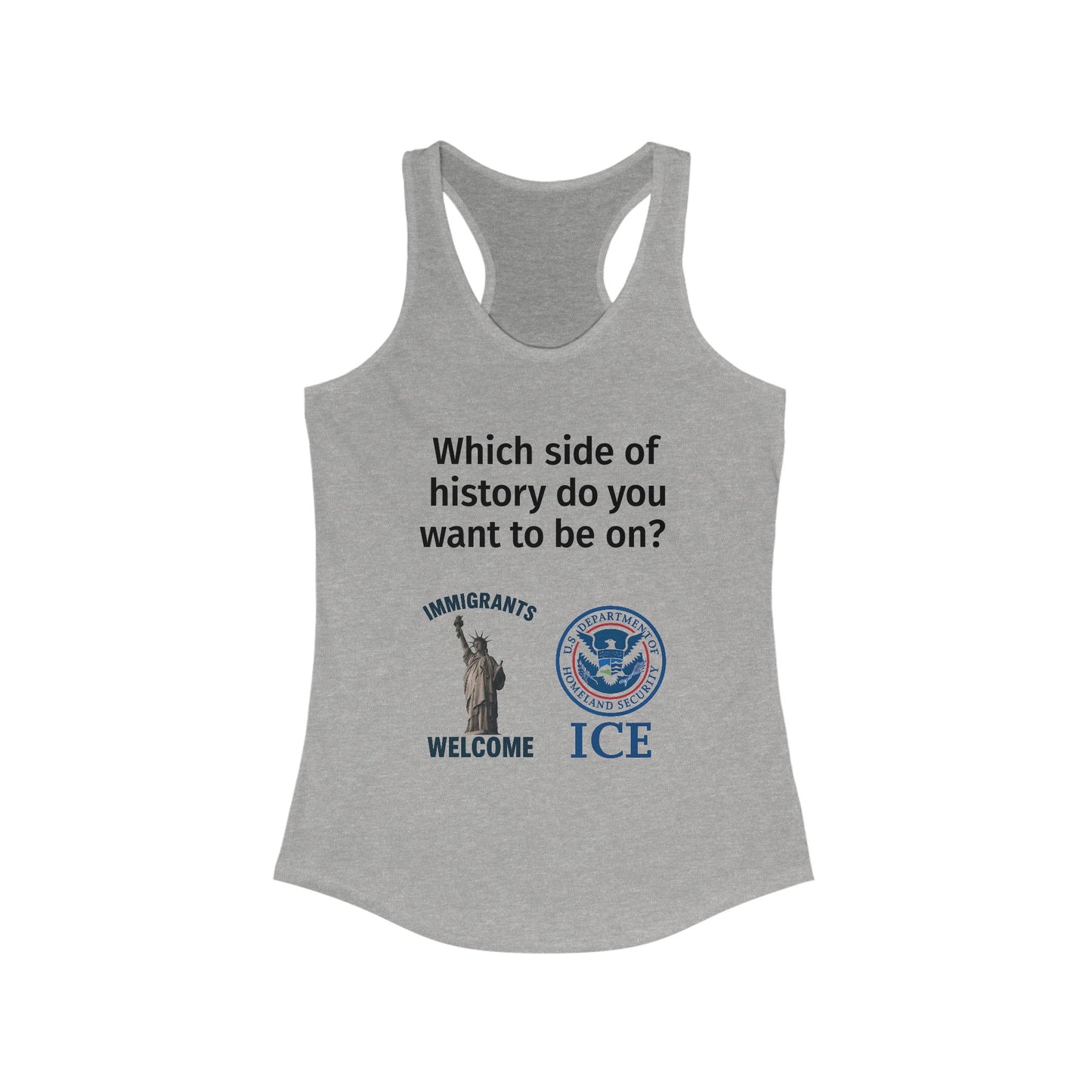 Liberty vs. ICE Racerback Tank, Social Justice Apparel, Activist Gift, Motivational Exercise Top, Casual Wear, Summer Festivals