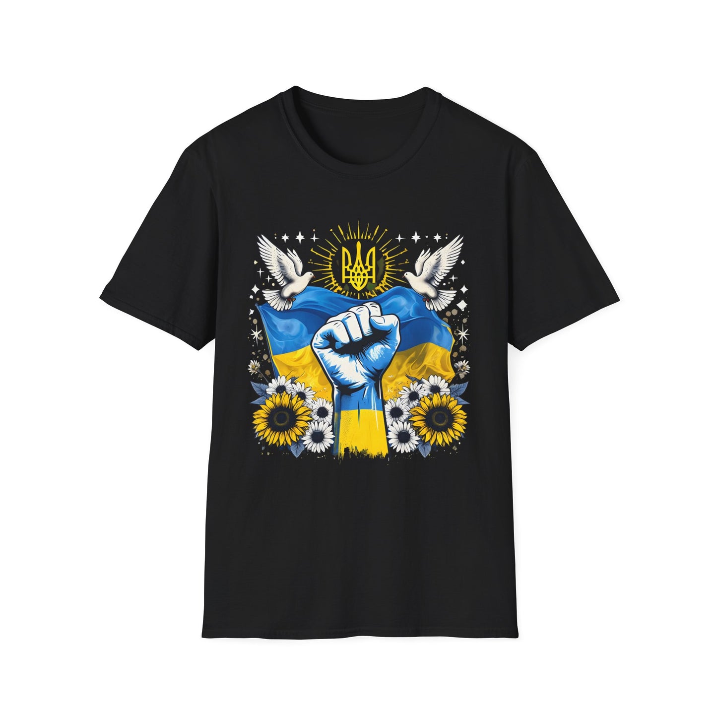 Uplifting Ukraine Unisex T-Shirt, Support Ukraine Tee, Softstyle Graphic Tee, Protest Apparel, Gift for Activists, Everyday Wear