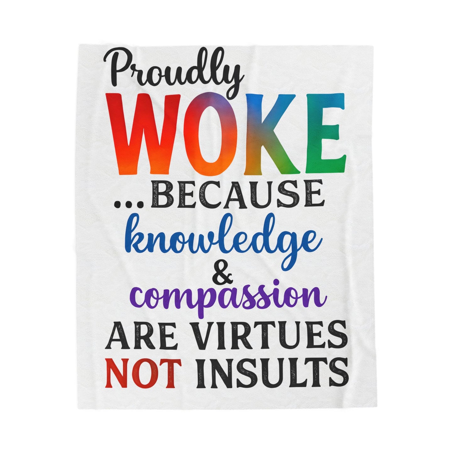 Woke Verse Plush Blanket, Cozy Gift for Activists, Soft Home Decor, Thoughtful Present, Inspirational Throw
