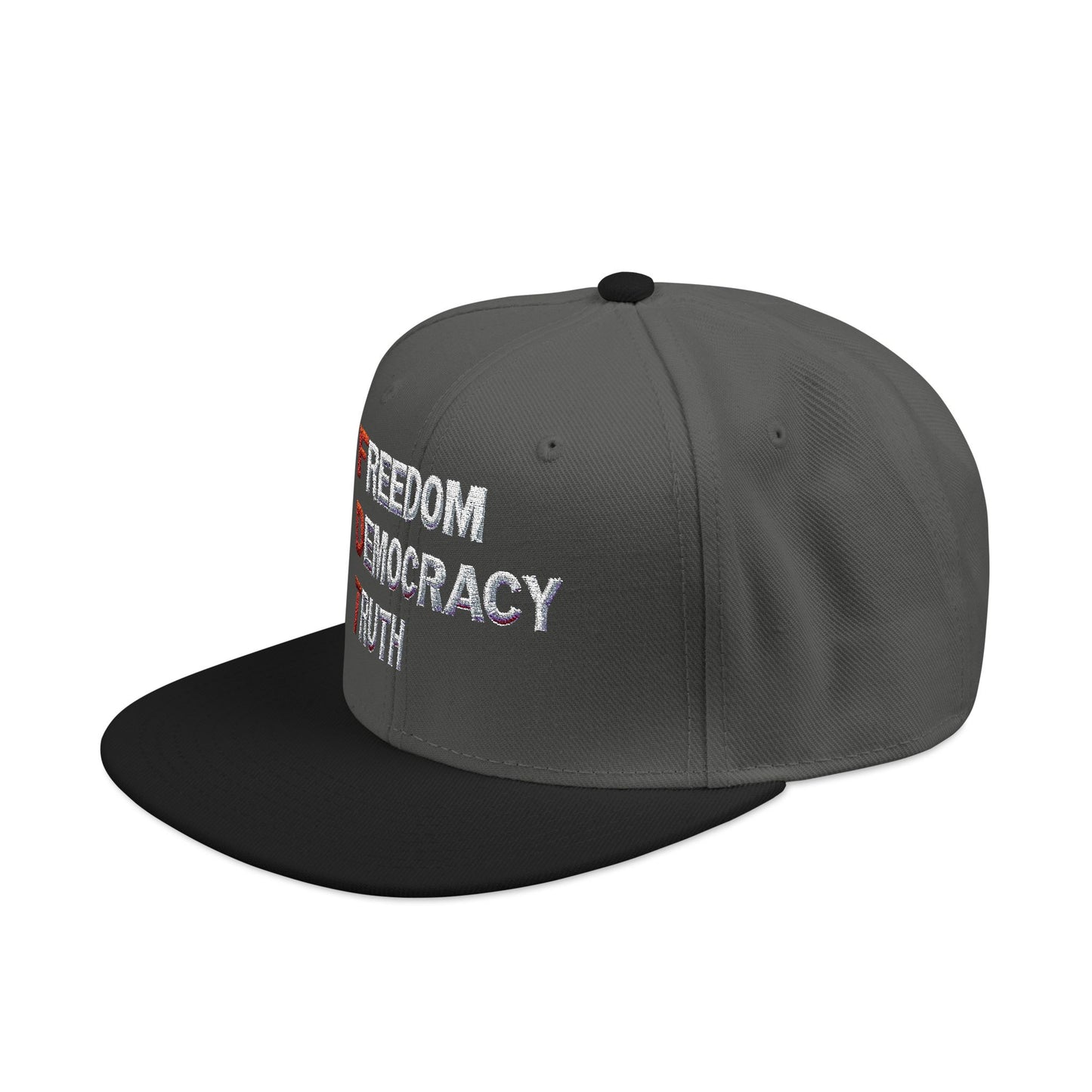 Freedom Democracy Truth Snapback Hat - Stylish Streetwear Cap for Casual Outfits, Perfect Gift for Sports Fans, Adjustable Fit