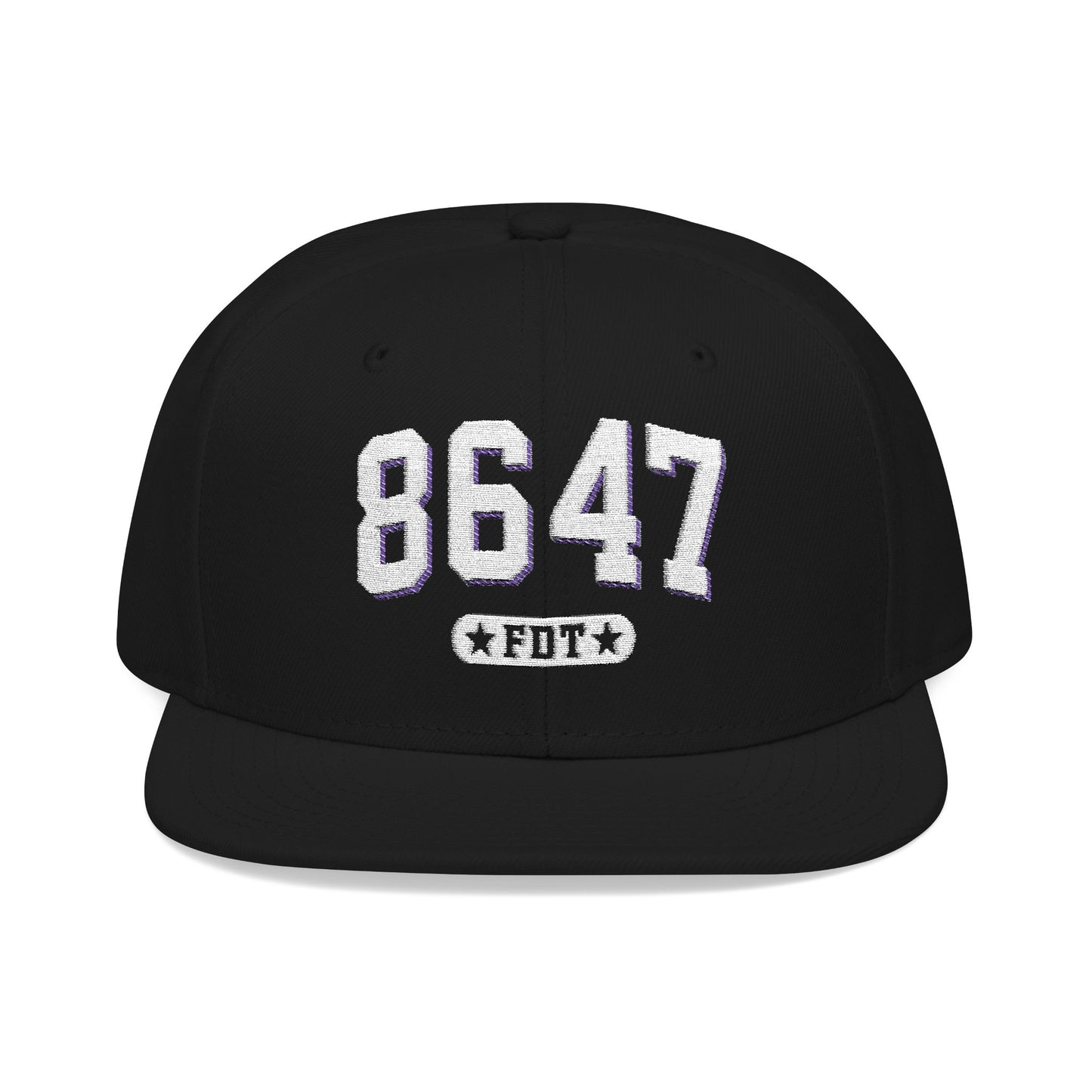 8647 FDT Snapback Cap, Embroidered Baseball Hat, Trendy Street Style, Gift for Political Enthusiasts, Unisex Fashion Headwear