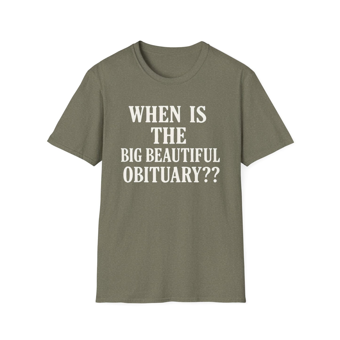 FDT Obituary unisex tee , Softstyle T-Shirt, Funny Obituary Shirt, Unisex Casual Wear, Gift for Friends, Funeral Humor Apparel