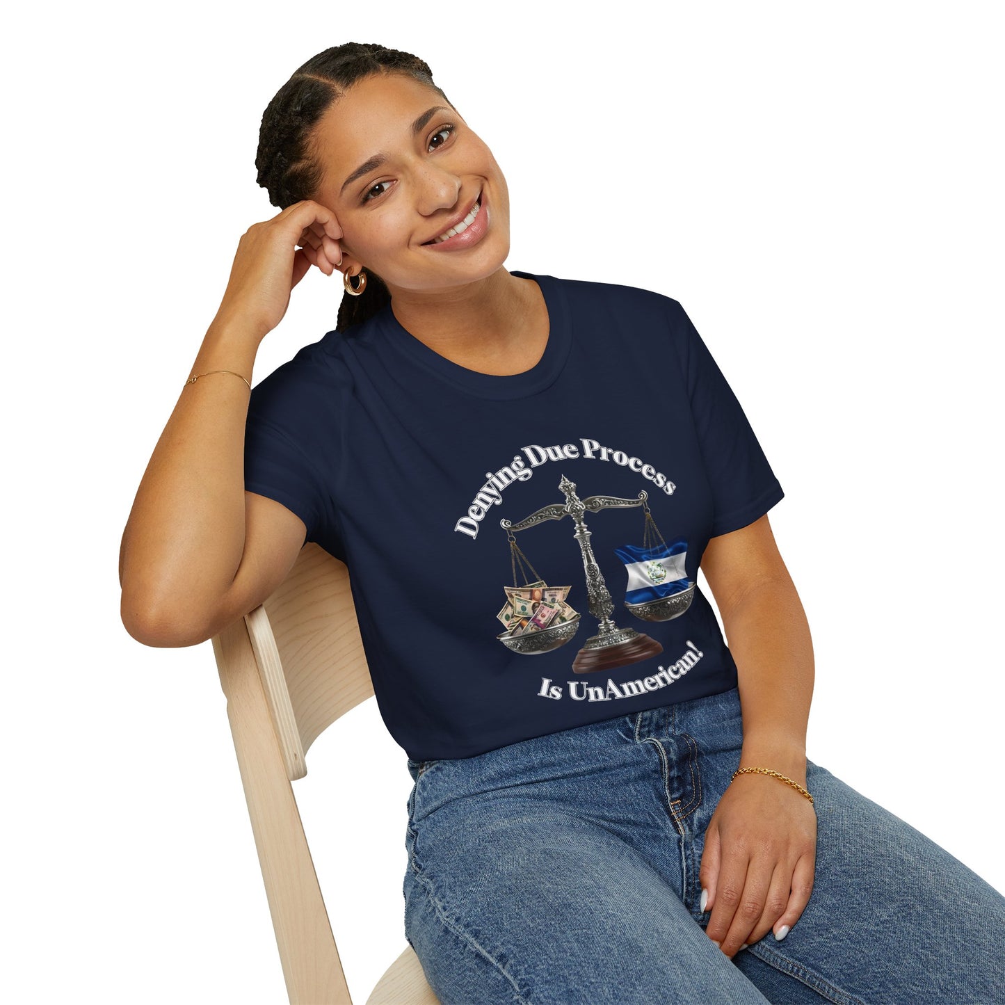 Justice T-Shirt - 'Denying Due Process Is UnAmerican' Graphic Tee, Political Apparel, Gift for Activists, Casual Wear, Statement Shirt