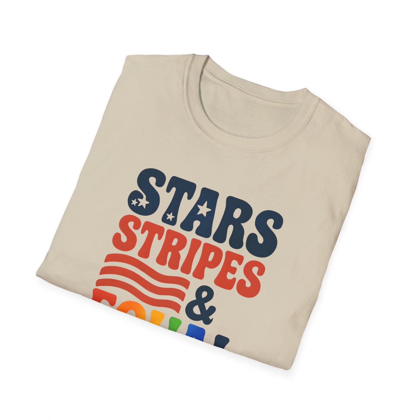 Stars Stripes and Equal Rights unisex tee, Casual protest Gift, LGBTQ tee, Unisex Softstyle Shirt,  Family Wear, gay rights