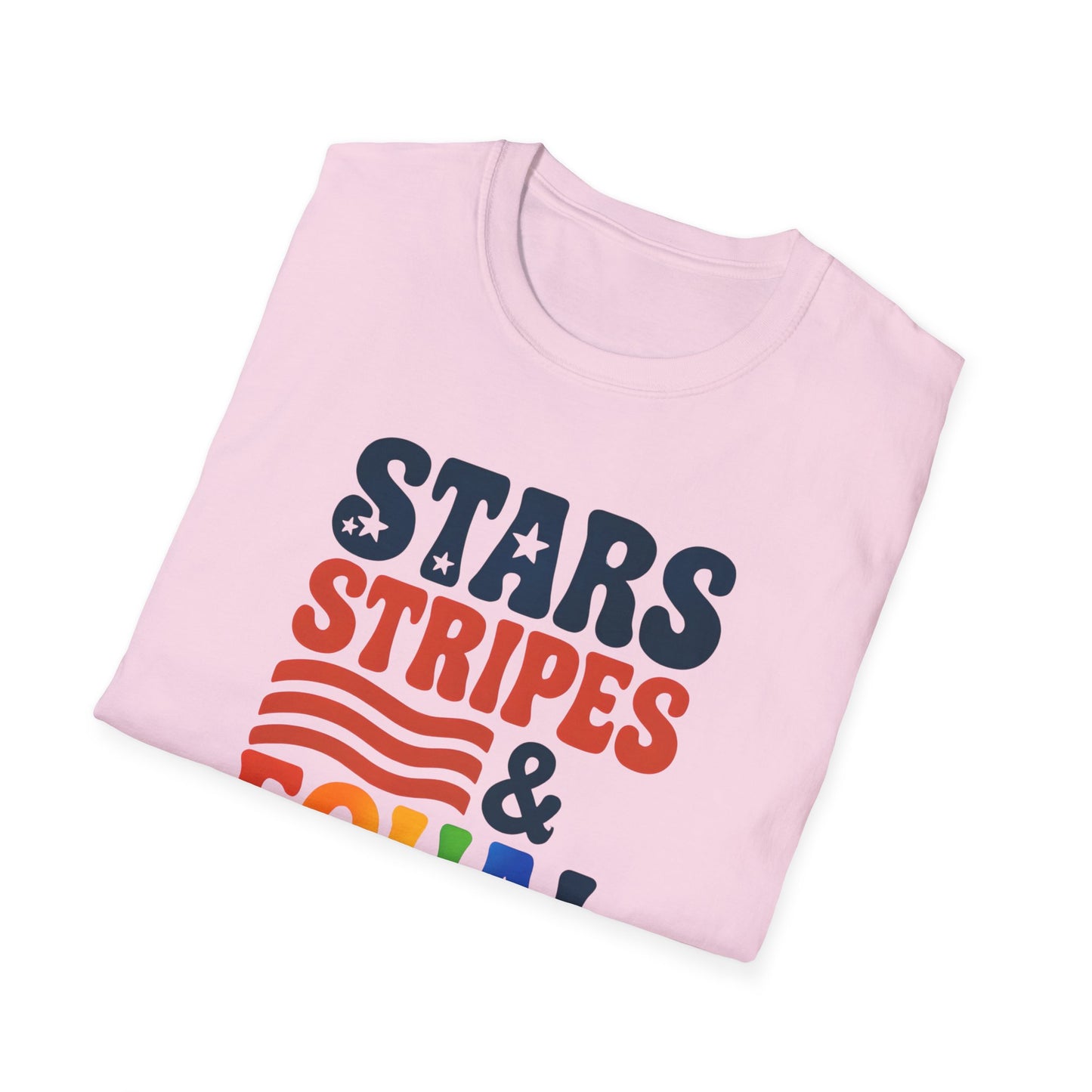 Stars Stripes and Equal Rights unisex tee, Casual protest Gift, LGBTQ tee, Unisex Softstyle Shirt,  Family Wear, gay rights