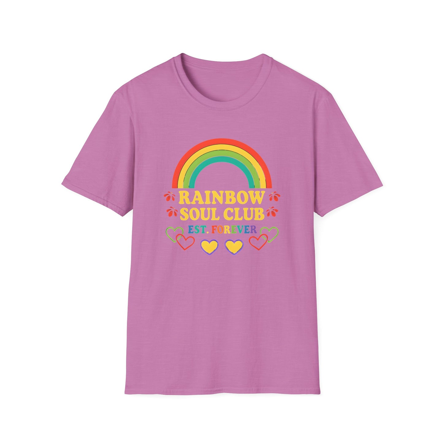 Rainbow Soul Club Pride T-Shirt, Retro Pride Tee, Cute Gift for Friends, LGBTQ+ Celebration Shirt, Summer Vibes Apparel, Casual Everyday