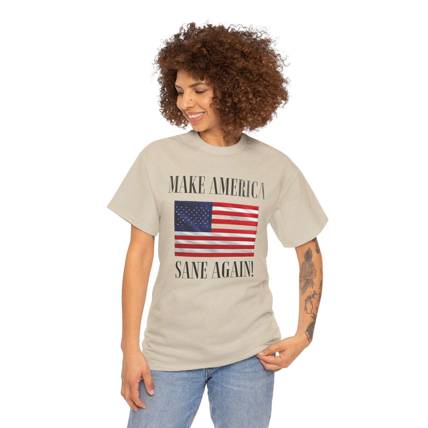 Make America Sane Again! T-Shirt, Unisex Graphic T-Shirt, Political Statement Tee, Anti Fascism, Anti MAGA