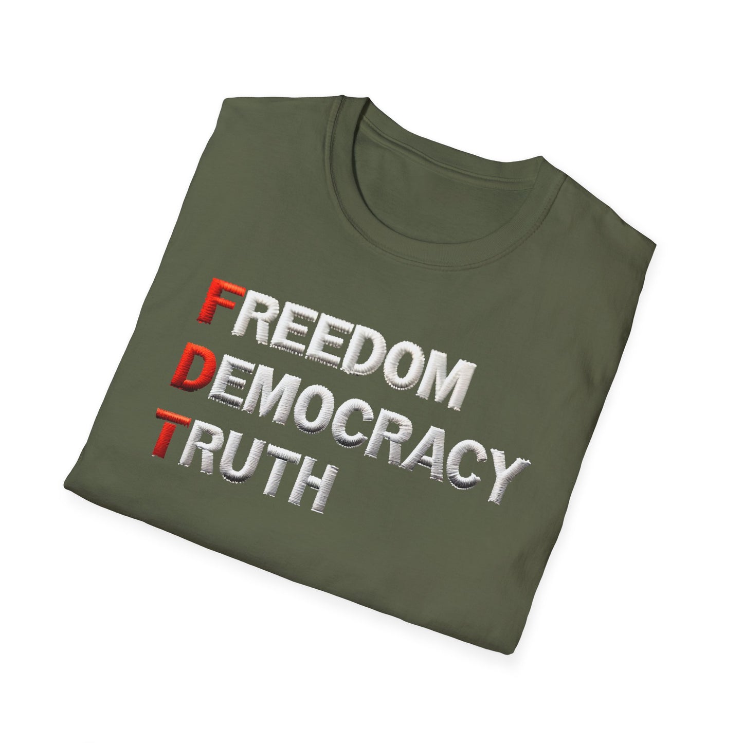 Freedom Democracy Truth FDT unisex tshirt, antitrump Tshirt, unisex fit, political protest tshirt, many colors to choose from