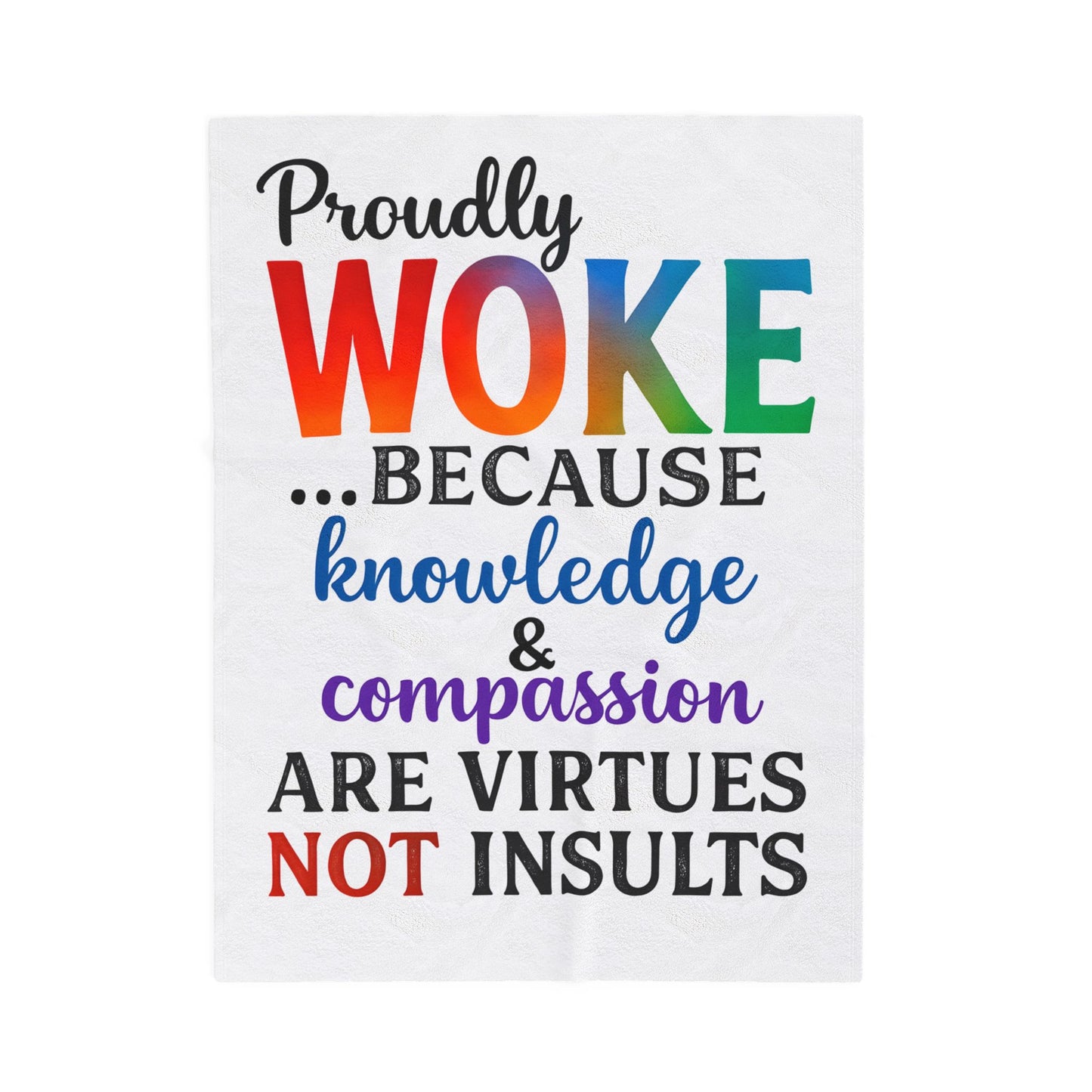 Woke Verse Plush Blanket, Cozy Gift for Activists, Soft Home Decor, Thoughtful Present, Inspirational Throw