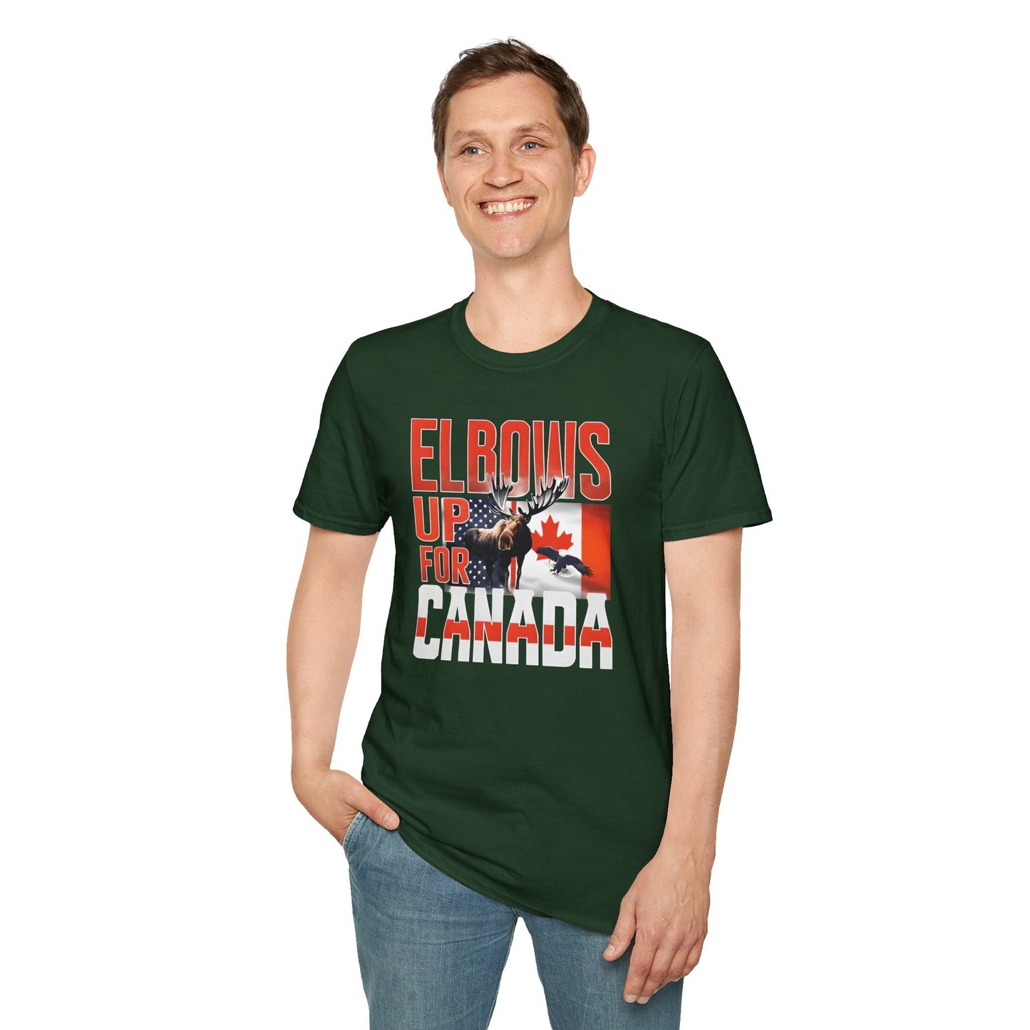 Elbows Up For Canada! Unisex Tee, Support Canada from Stateside Tee, Resistance T-shirt, Pro-Canada graphic Tee, unisex canada tee