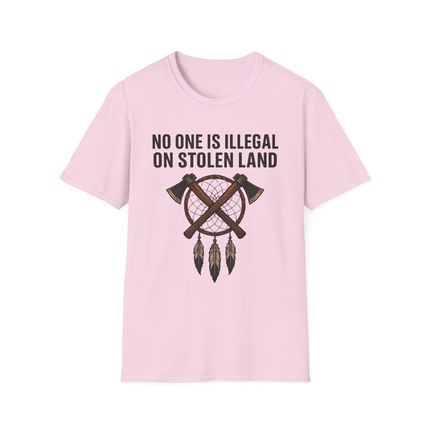 No One is illegal on Stolen Land t-shirt | Eco-Friendly Apparel, Casual Wear, Statement Tee, Social Justice Shirt, Gift Idea