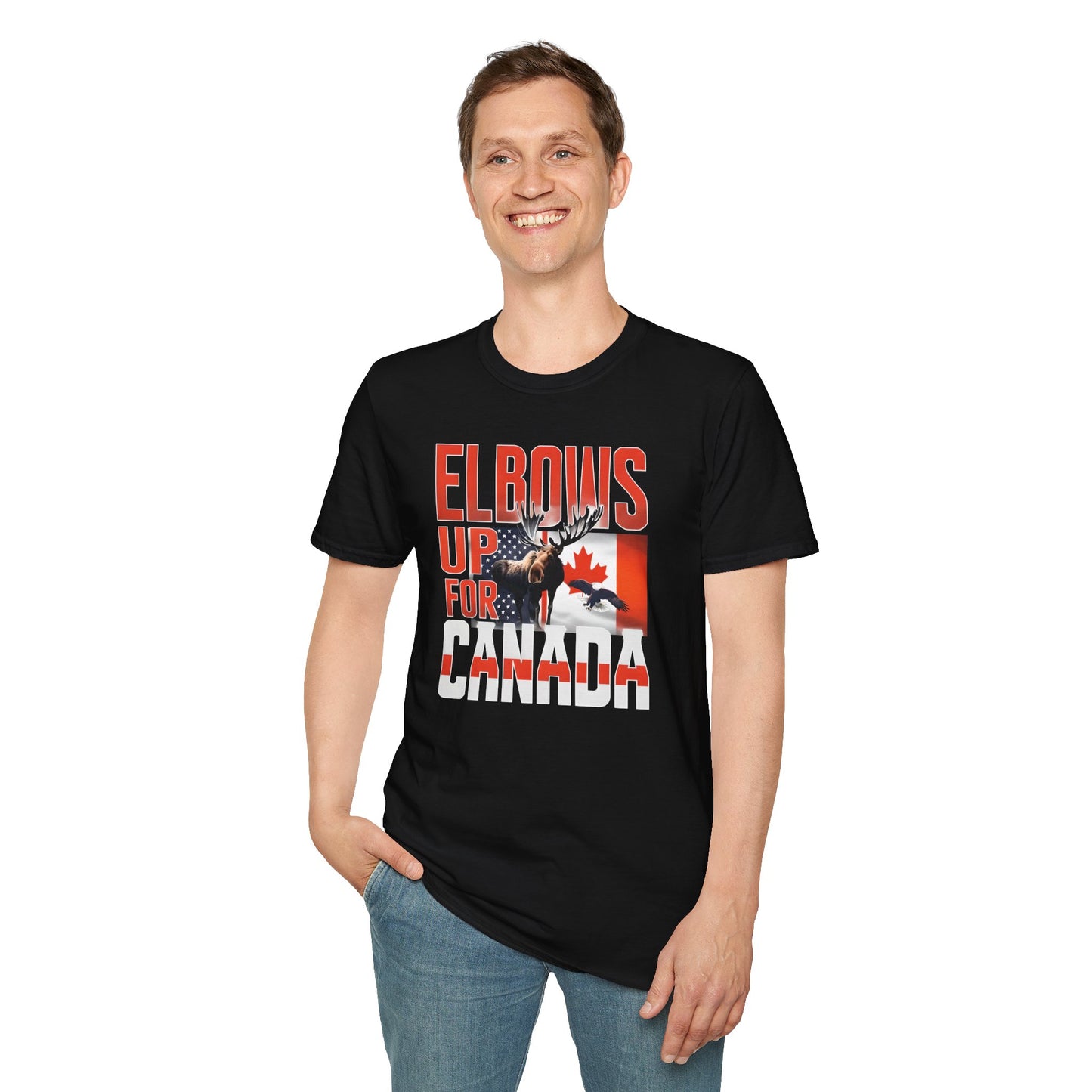 Elbows Up For Canada! Unisex Tee, Support Canada from Stateside Tee, Resistance T-shirt, Pro-Canada graphic Tee, unisex canada tee