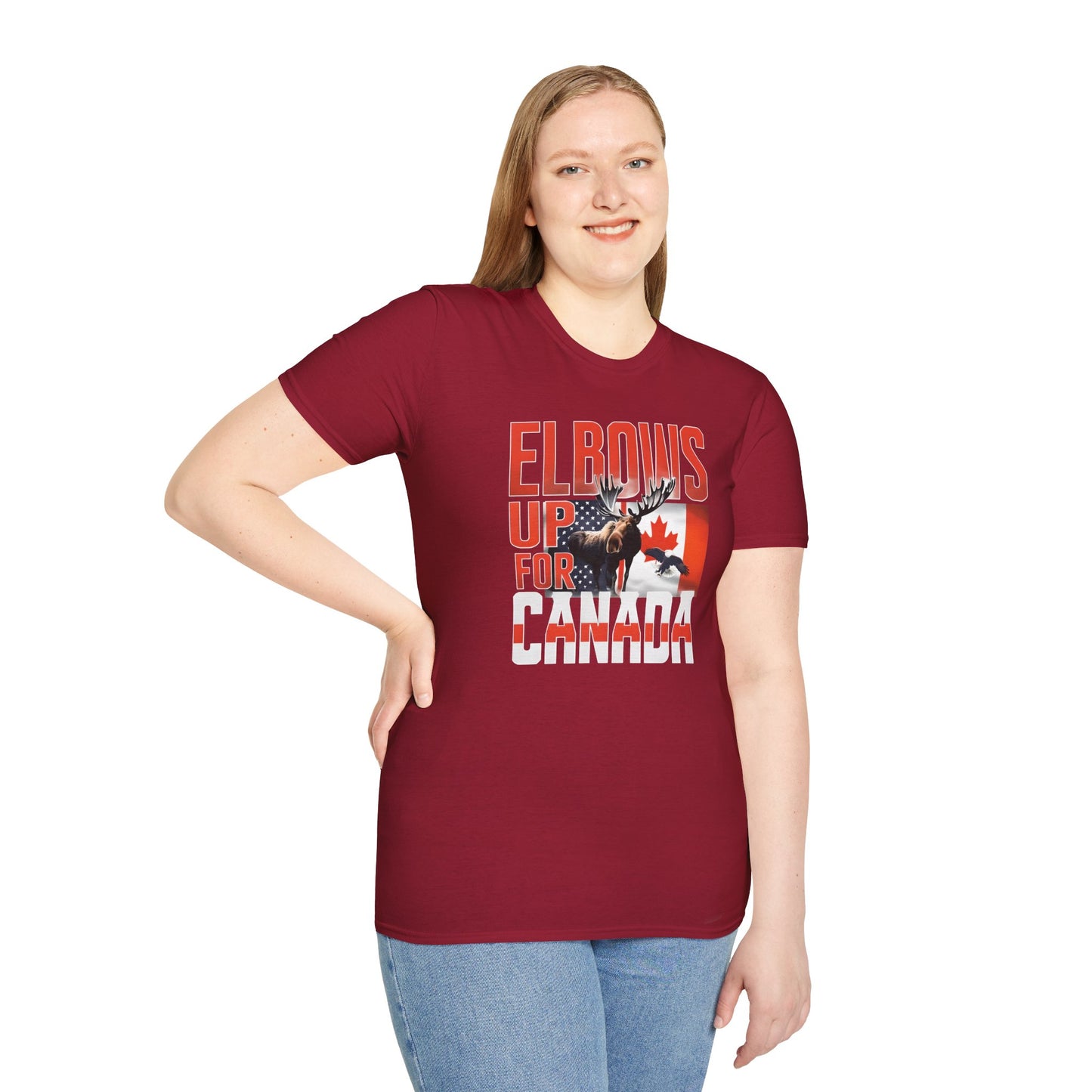 Elbows Up For Canada! Unisex Tee, Support Canada from Stateside Tee, Resistance T-shirt, Pro-Canada graphic Tee, unisex canada tee