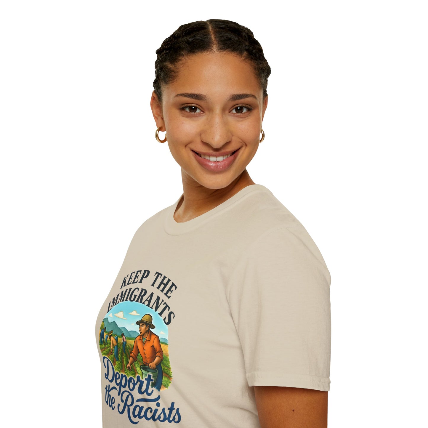 Keep the Immigrants, Deport the Racists -unisex anytime tee,  Casual Wear, Statement Piece, Gift for, Stand with immigrants, anti racists tee