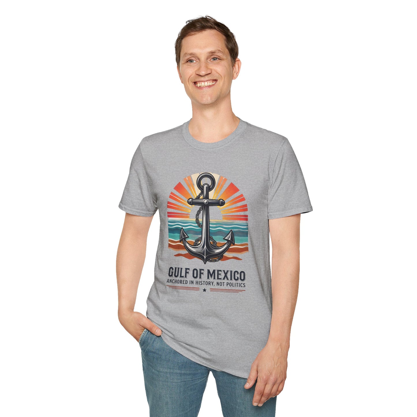 Gulf of Mexico, Anchored in History, Not Politics T-Shirt, Political Statement Tee, Anti Fascism Tee, AntiTrump Tee