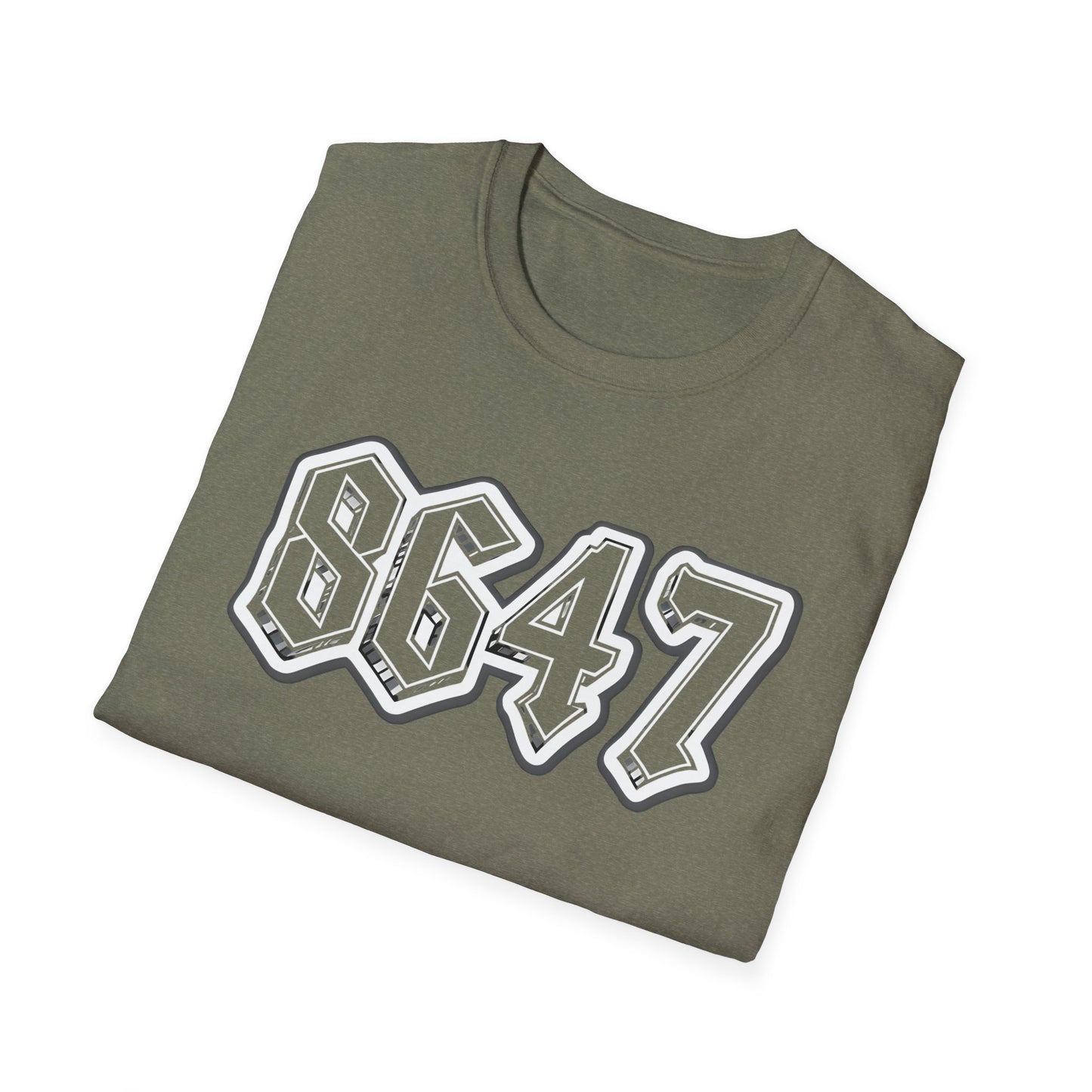 8647 front and back Softstyle T-Shirt with Quirky Slogan, Great for Casual Wear, Gift for Friends, Unique Birthday Present, Everyday Humor